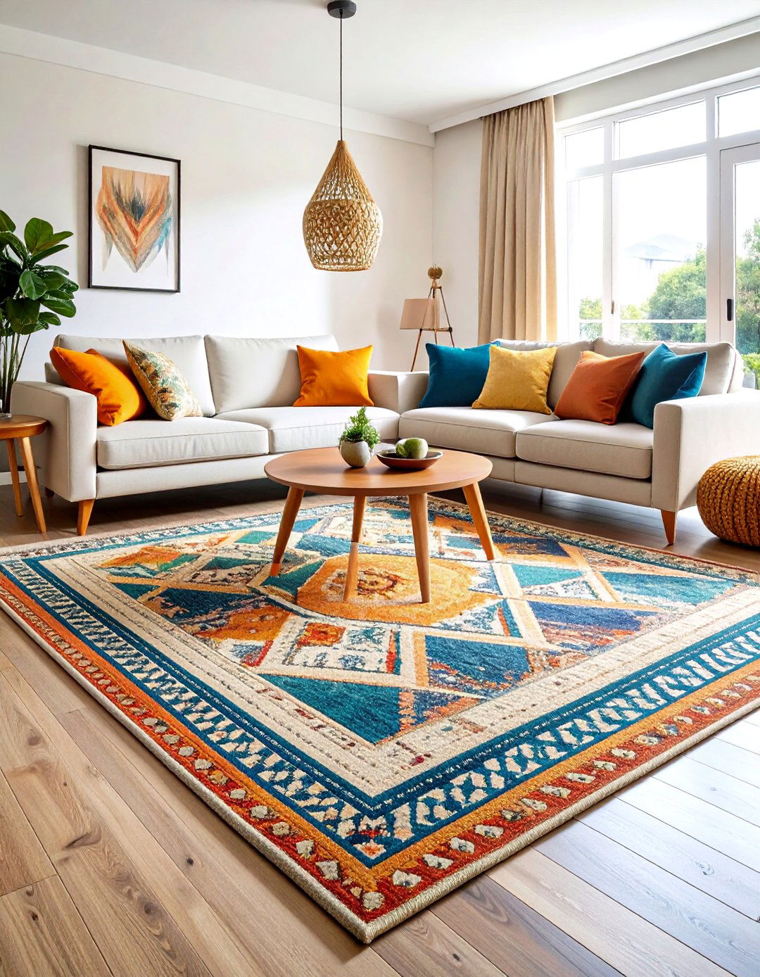 Flat Weave Contemporary Living Room Rug Concept - 20 Living Room Rug Ideas