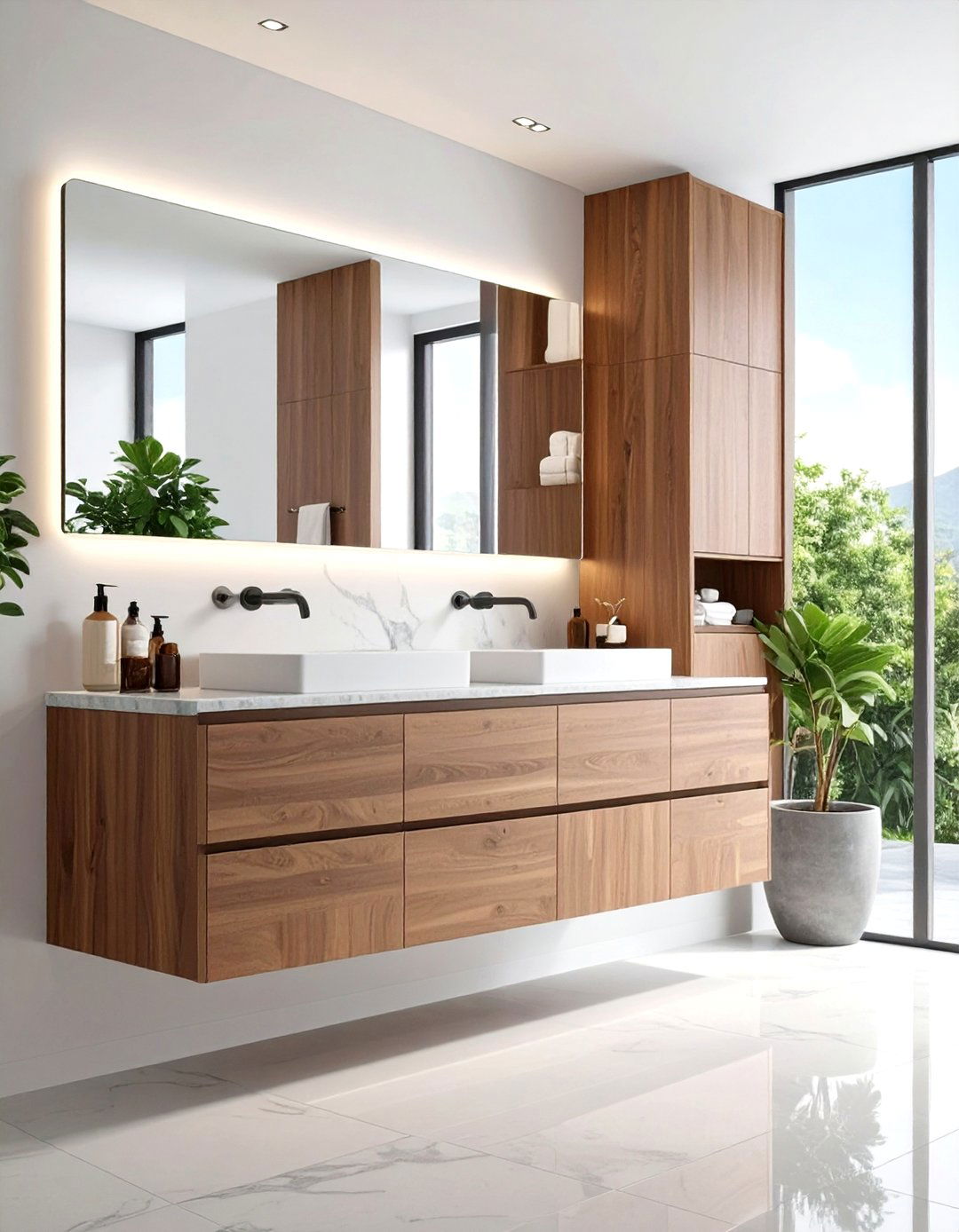 Floating Bathroom Vanity for Airy Elegance - 20 Elegant Bathroom Decor Ideas