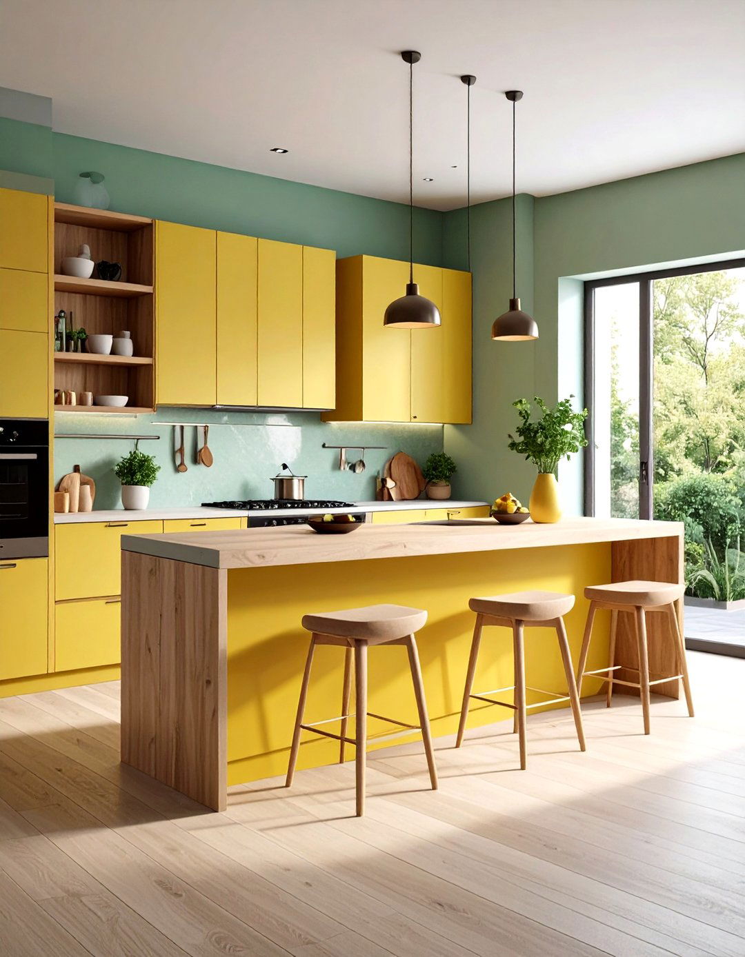 Floating Bench Eat in Kitchen Counter - 20 Eat in Kitchen Ideas
