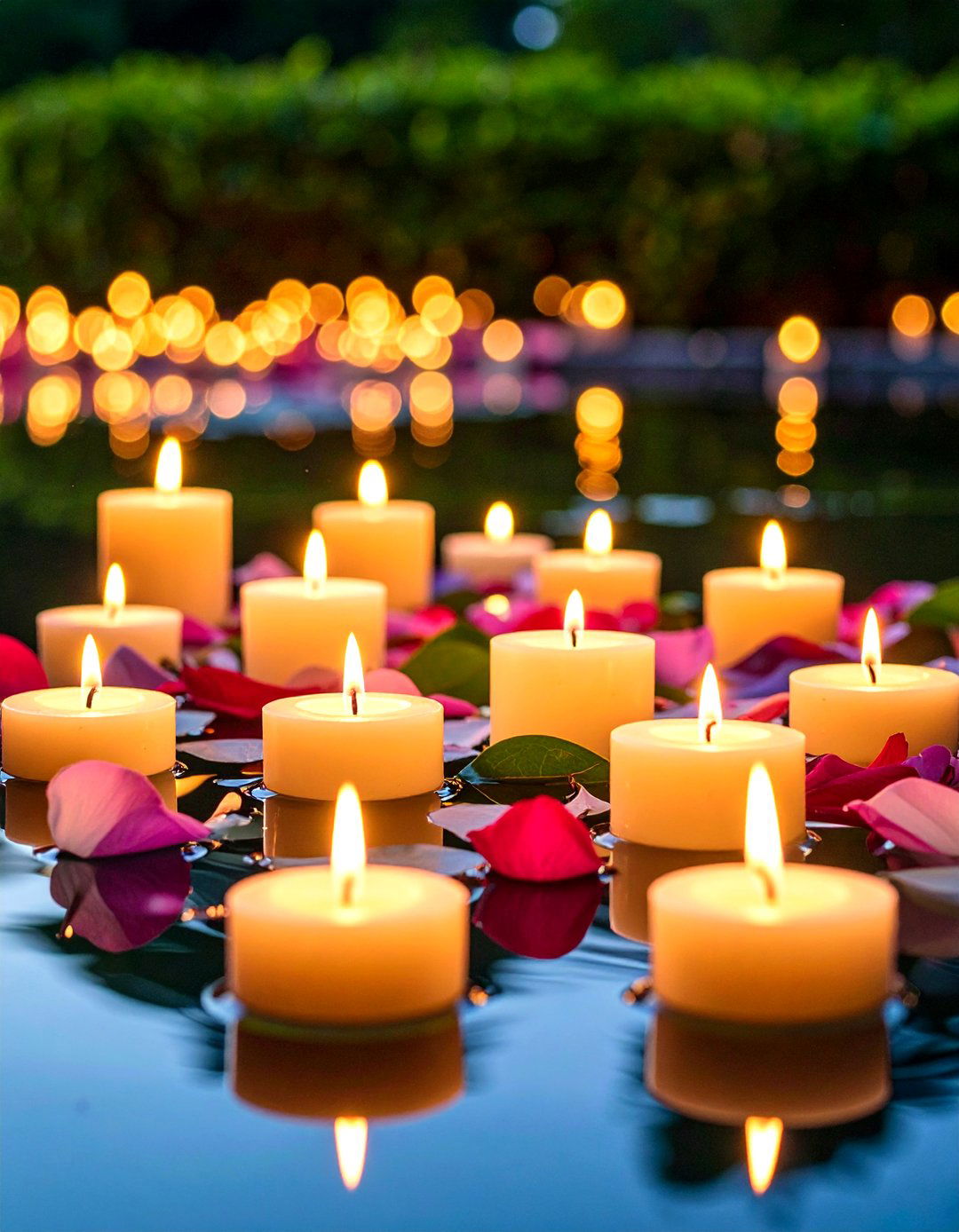 Floating Candle Pillars with Floral Accents - 20 Tall Wedding Centerpiece Ideas
