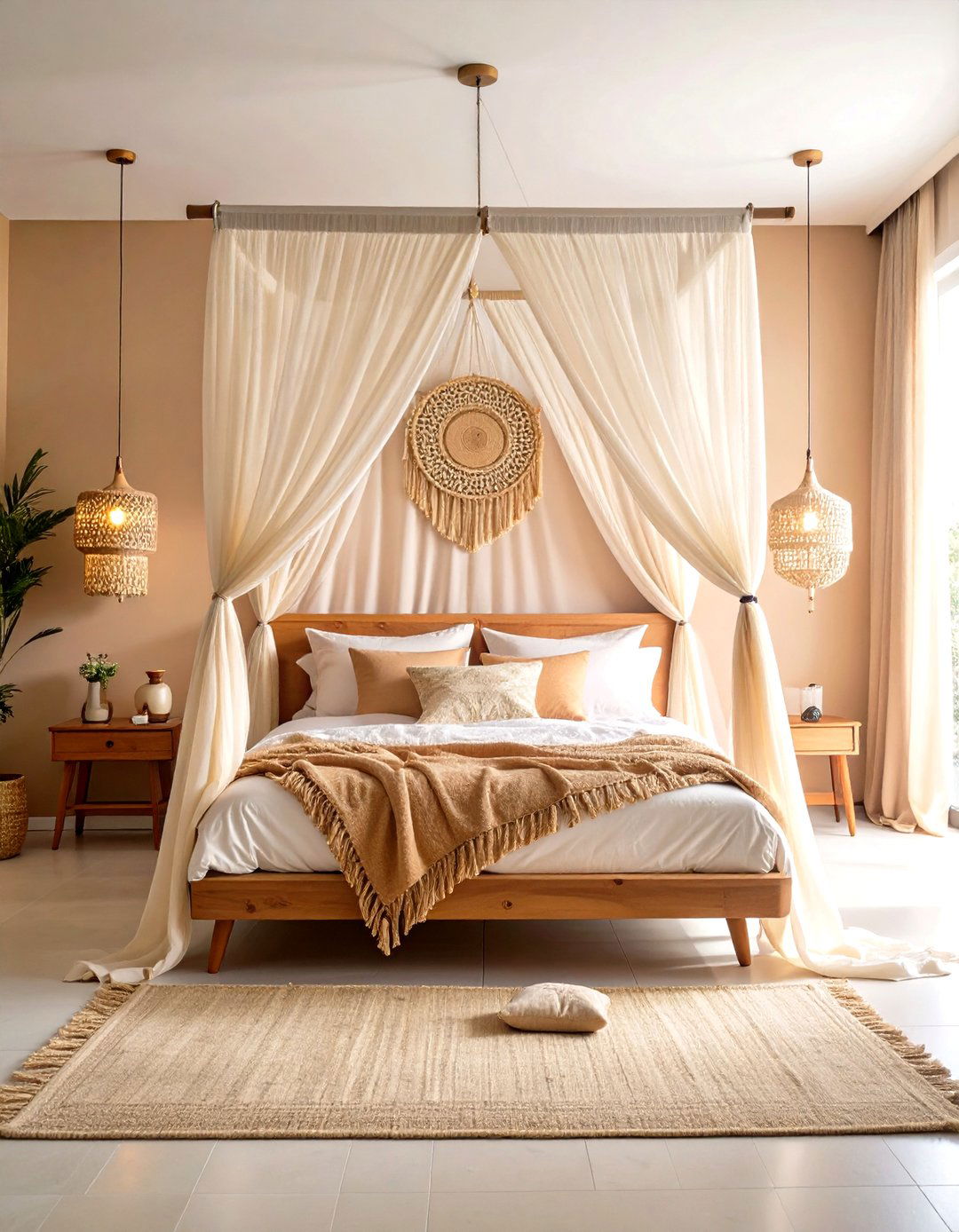 Floating Canopy of Textiles Romantic Bedroom Idea - 20 romantic bedroom ideas