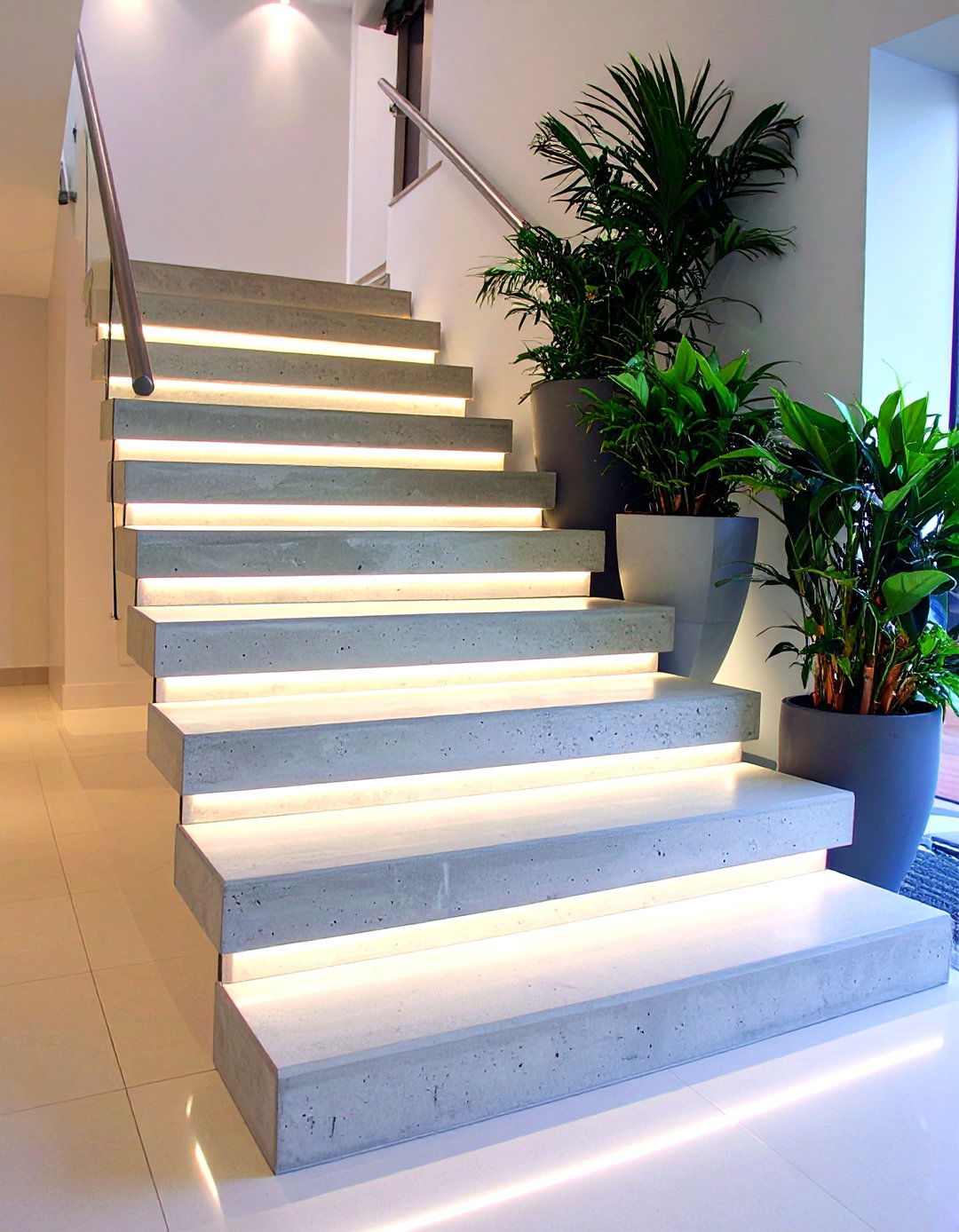 Floating Concrete Front Steps - 20 Front Step Ideas