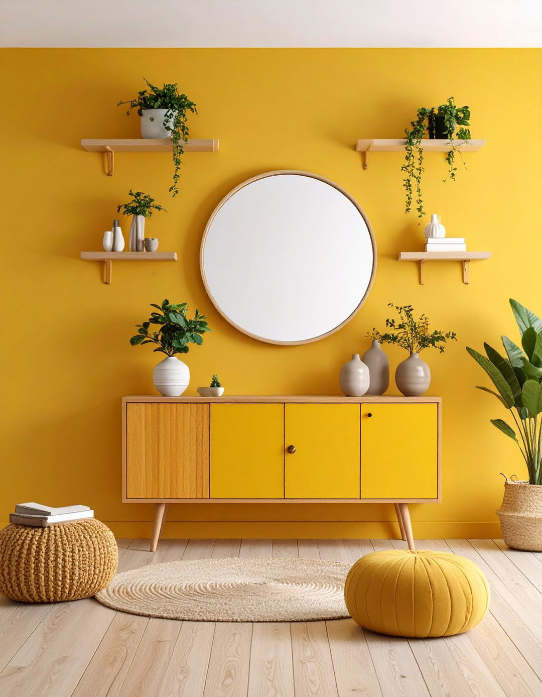 Floating Console Entryway Wall - 20 Entryway Wall Ideas