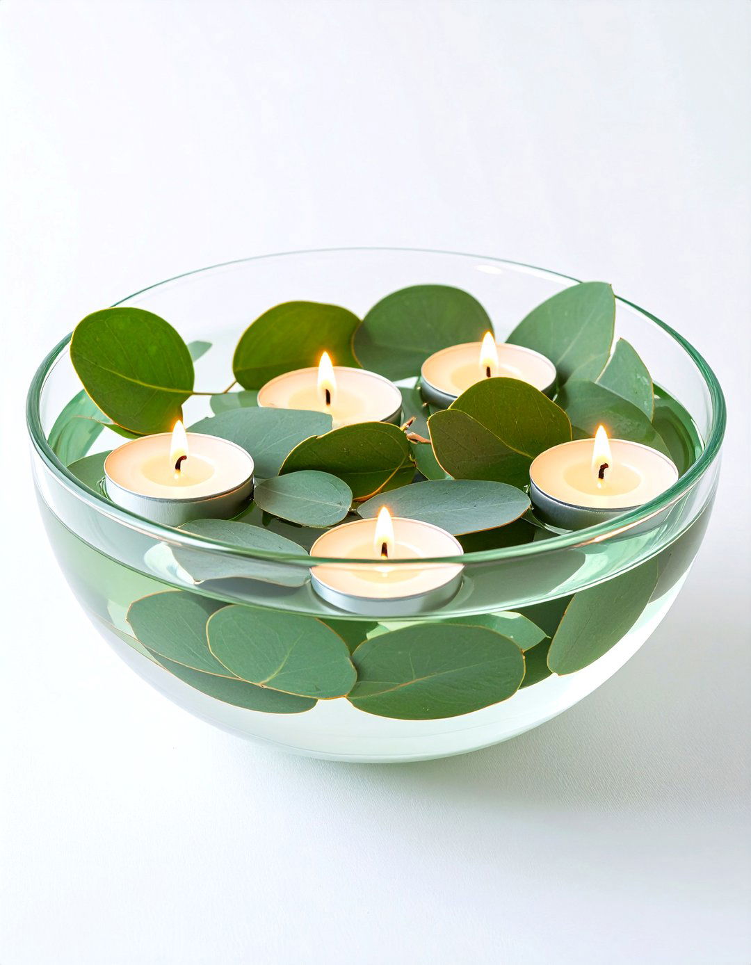 Floating Eucalyptus Leaf Bowl Centerpieces - 20 Eucalyptus Wedding Centerpieces