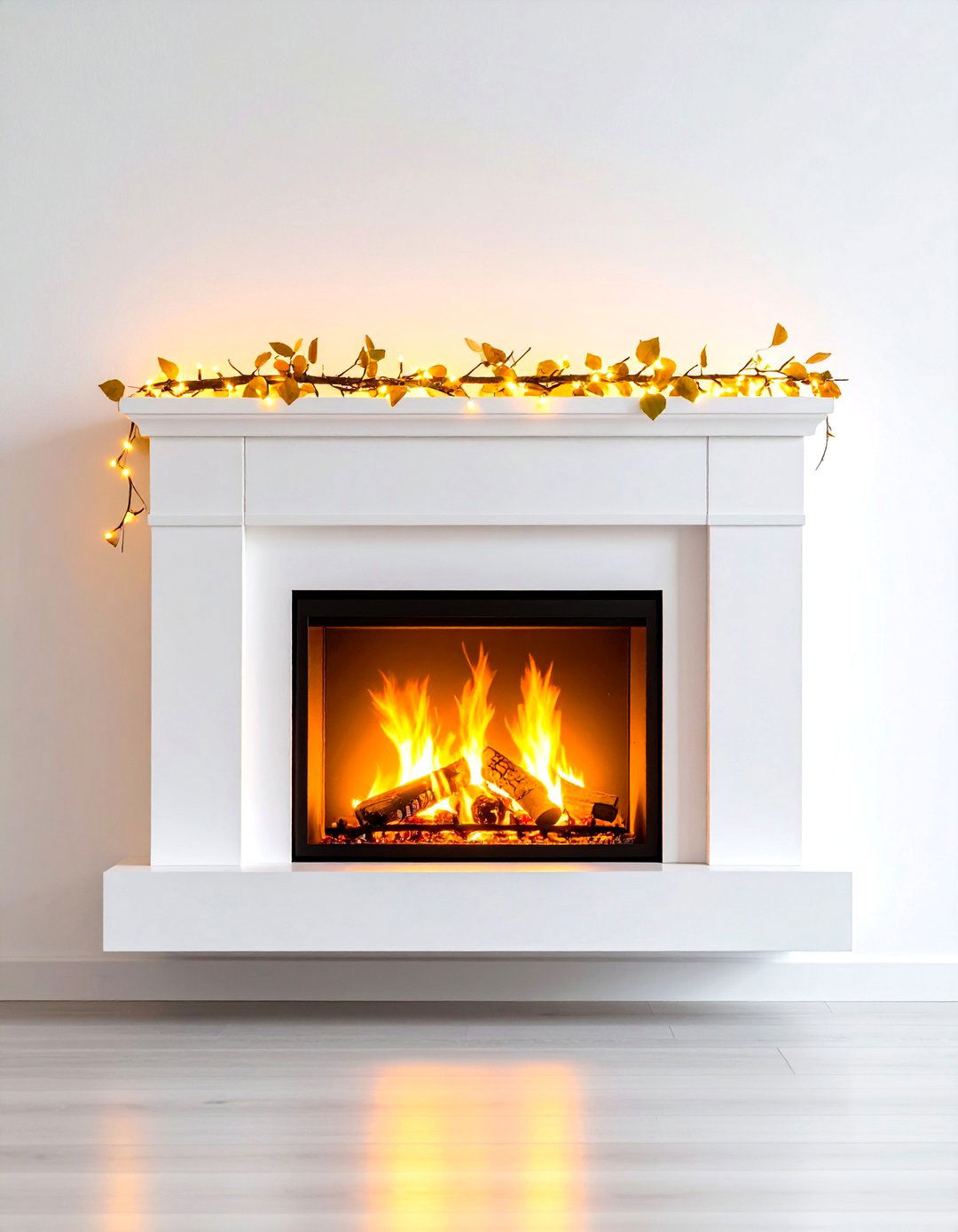 Floating Frame Scandi Faux Fireplace - 20 Faux Fireplace Ideas