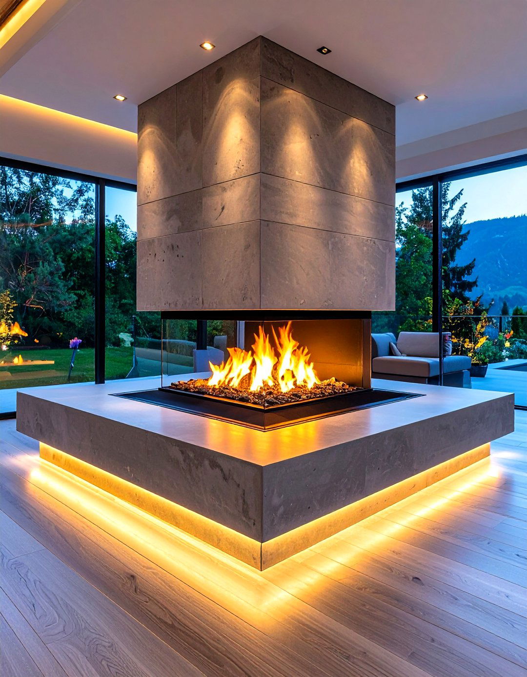 Floating Hearth Fireplace - 20 Fireplace Ideas