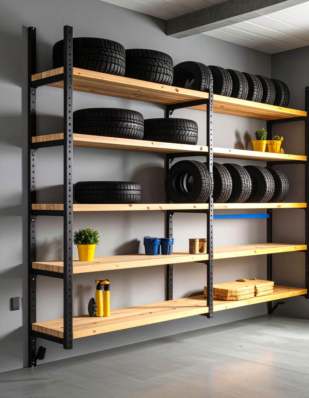 Floating Heavy Duty Shelves - 20 Garage Wall Ideas