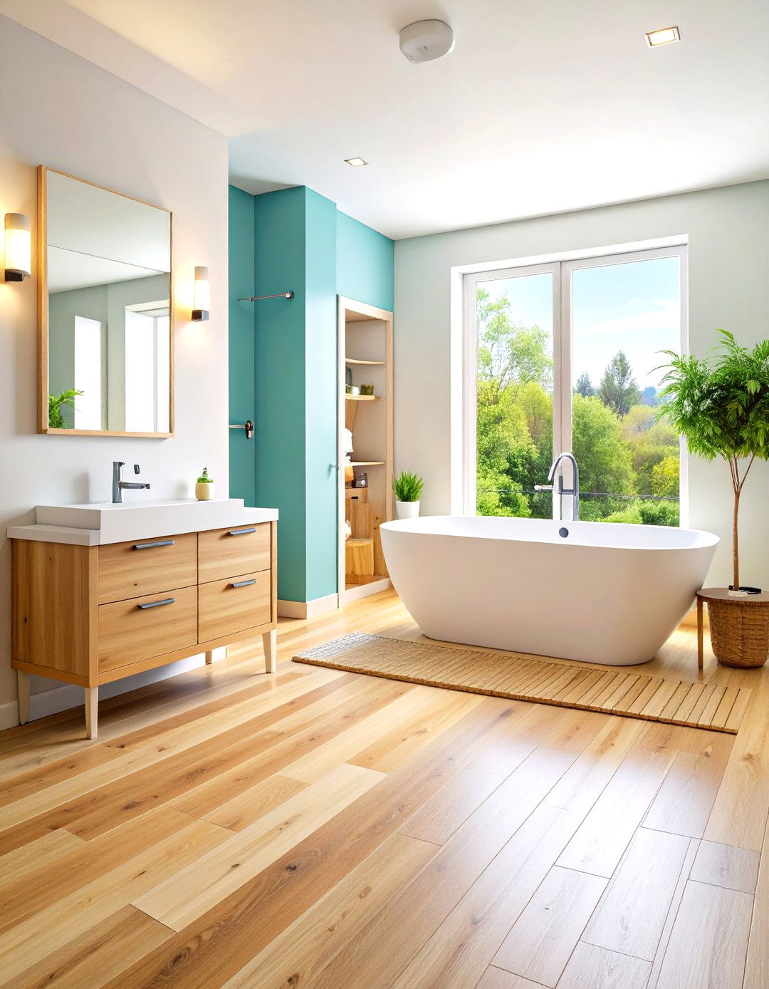 Floating Installation Wood Floors in Bathrooms - 20 Ideas for Wood Floors in Bathrooms