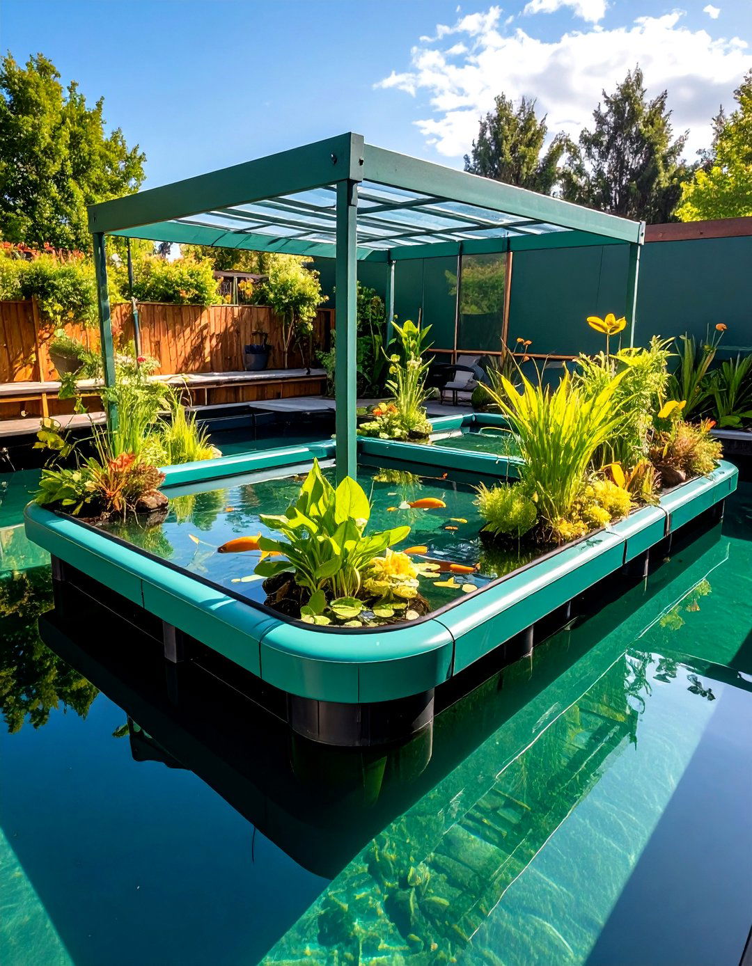 Floating Islands Habitat Pond - 20 Fish Pond Ideas