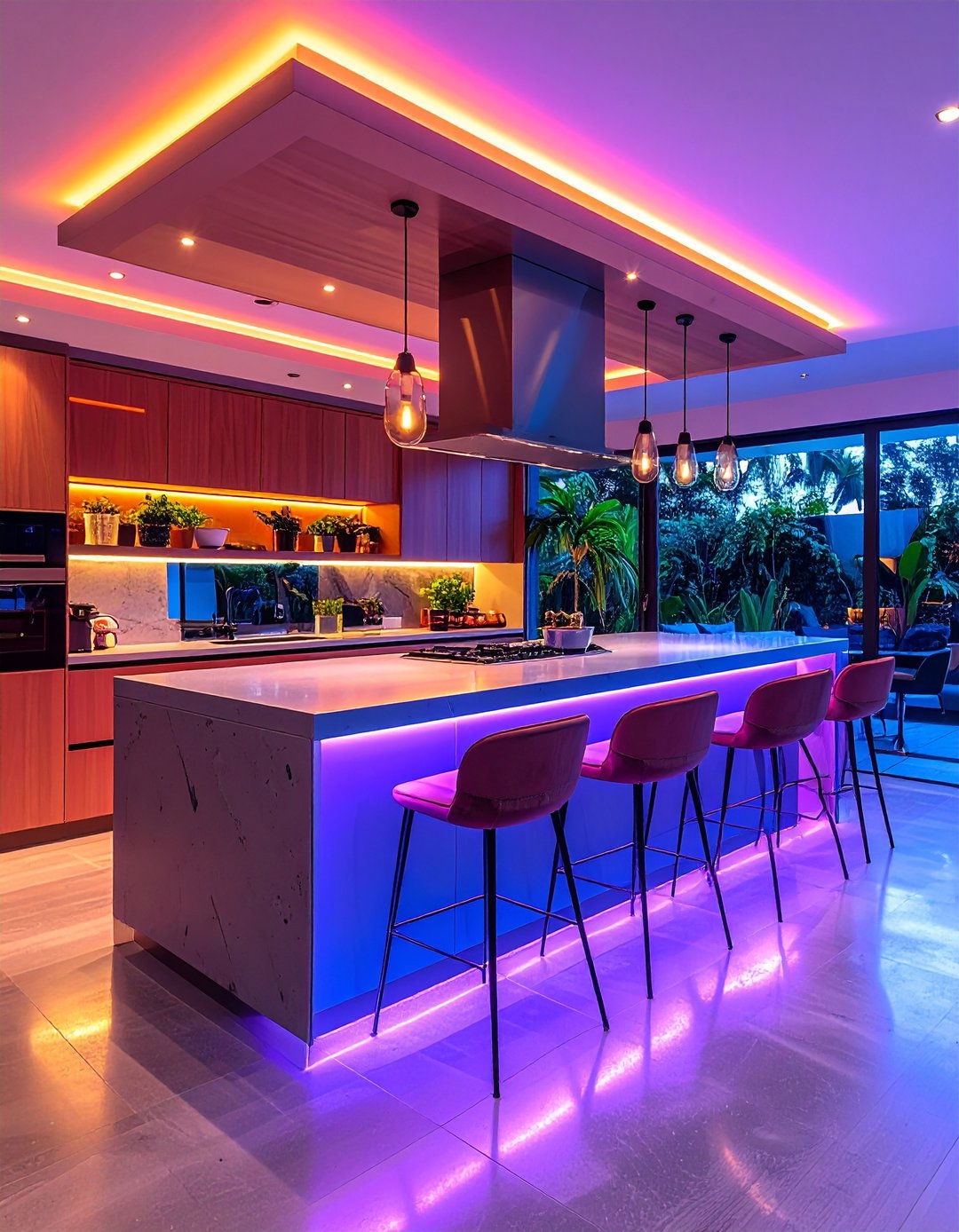 Floating Kitchen Island with Cantilevered Seating - 20 Kitchen Island Ideas With Seating