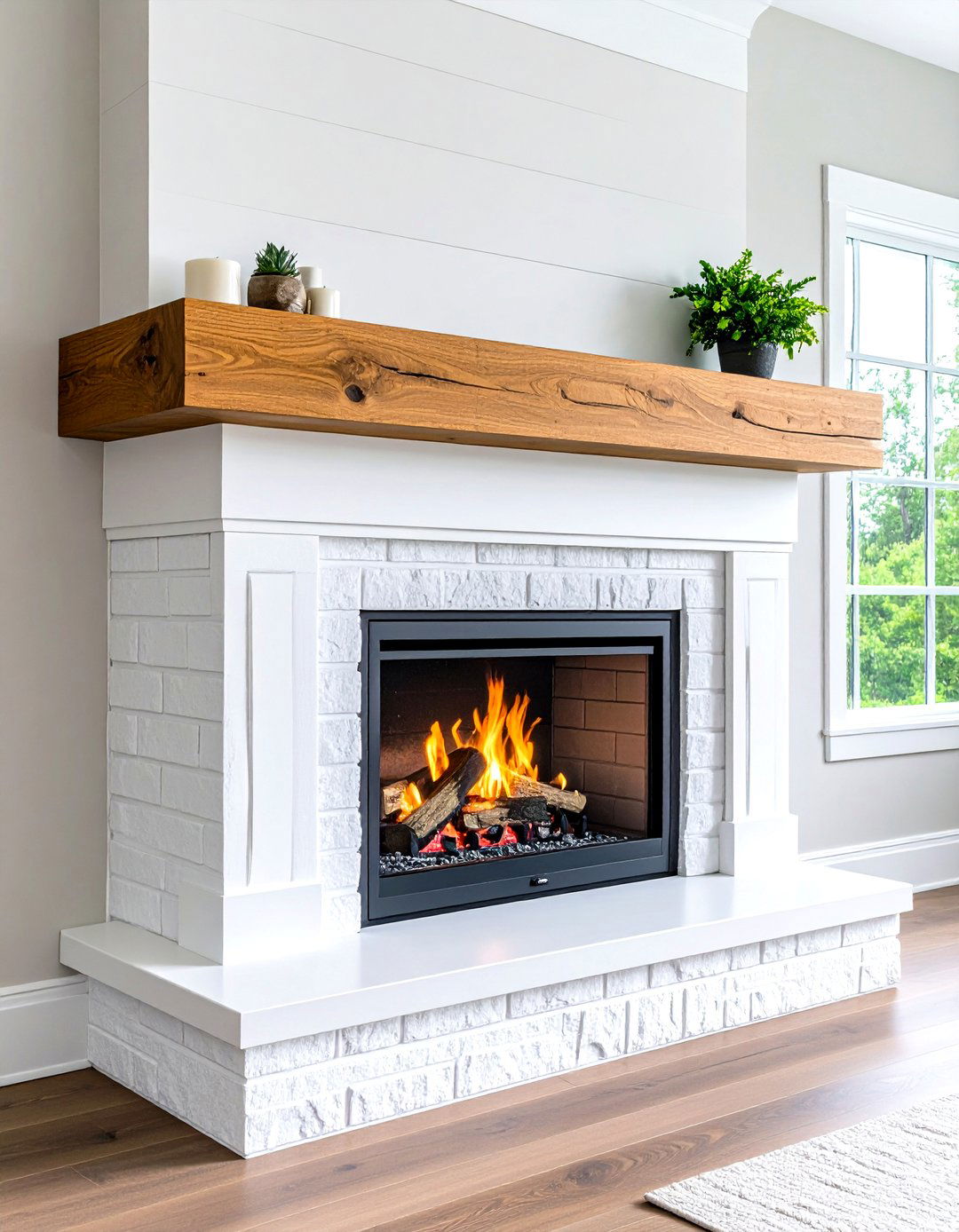 Floating Mantel Detail - 20 Scandinavian Fireplace Ideas