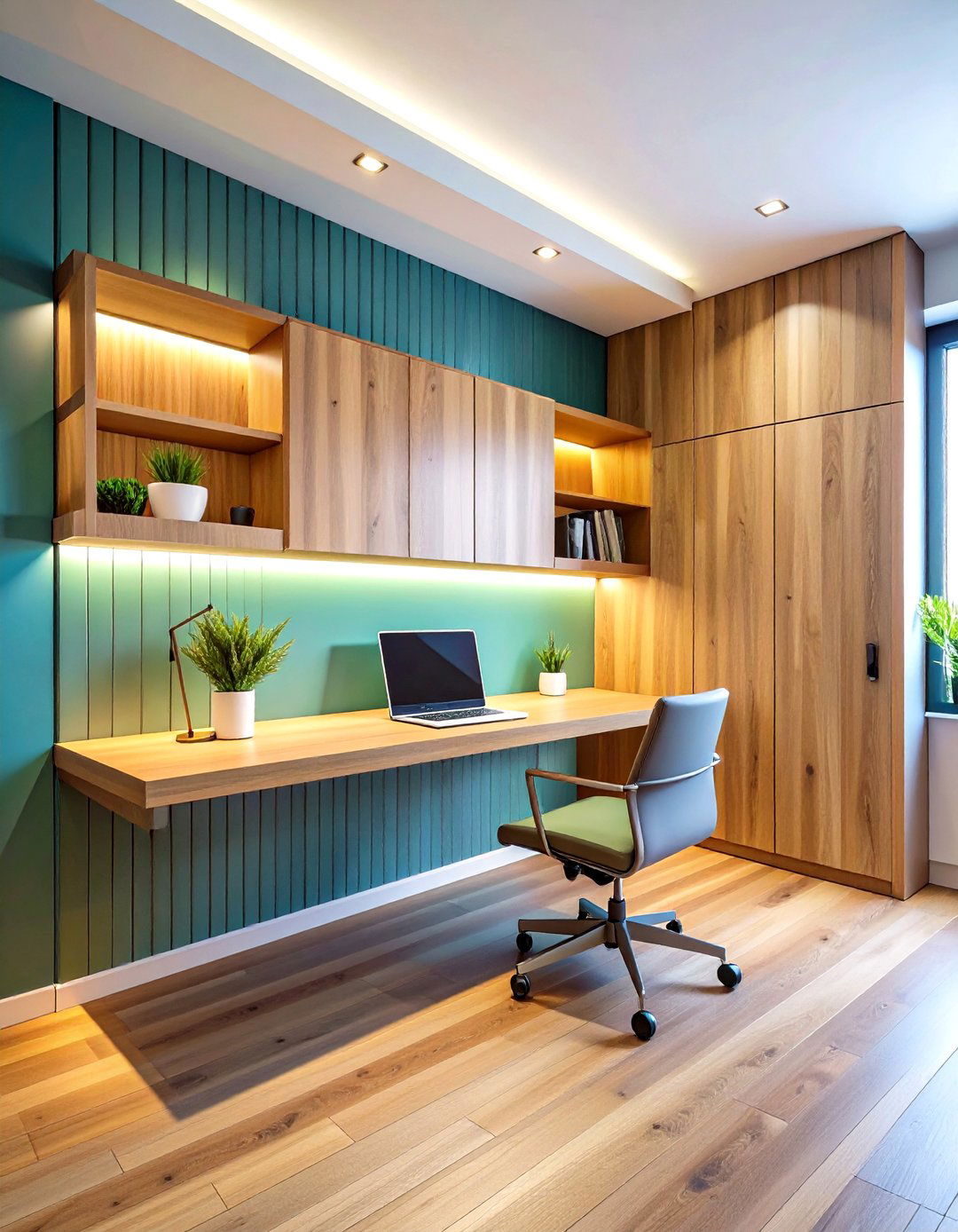 Floating Minimalist Desk Shelf - 20 Built-in Desk Ideas