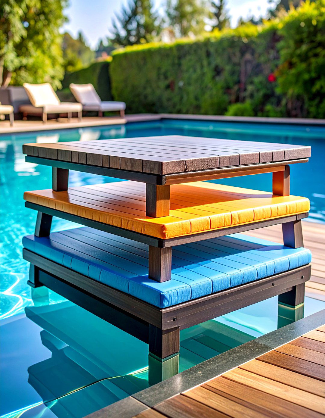 Floating Pool Shelves - 20 Pool Decor Ideas