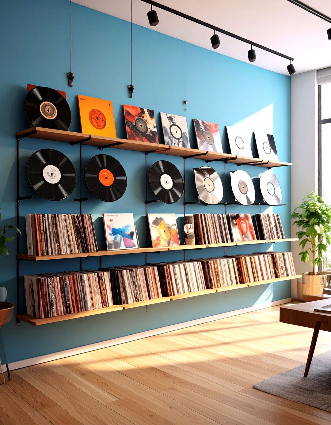 Floating Record Displays - 20 Vinyl Record Storage Ideas
