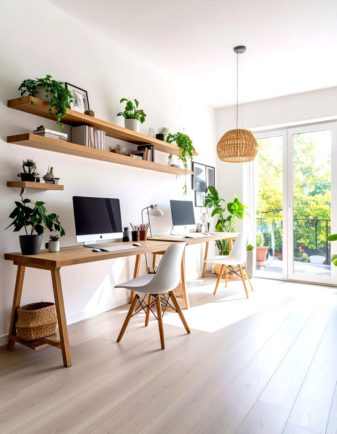 Floating Shelf Home Office for Couples Setup - 20 Home Office for Couples Ideas and Designs