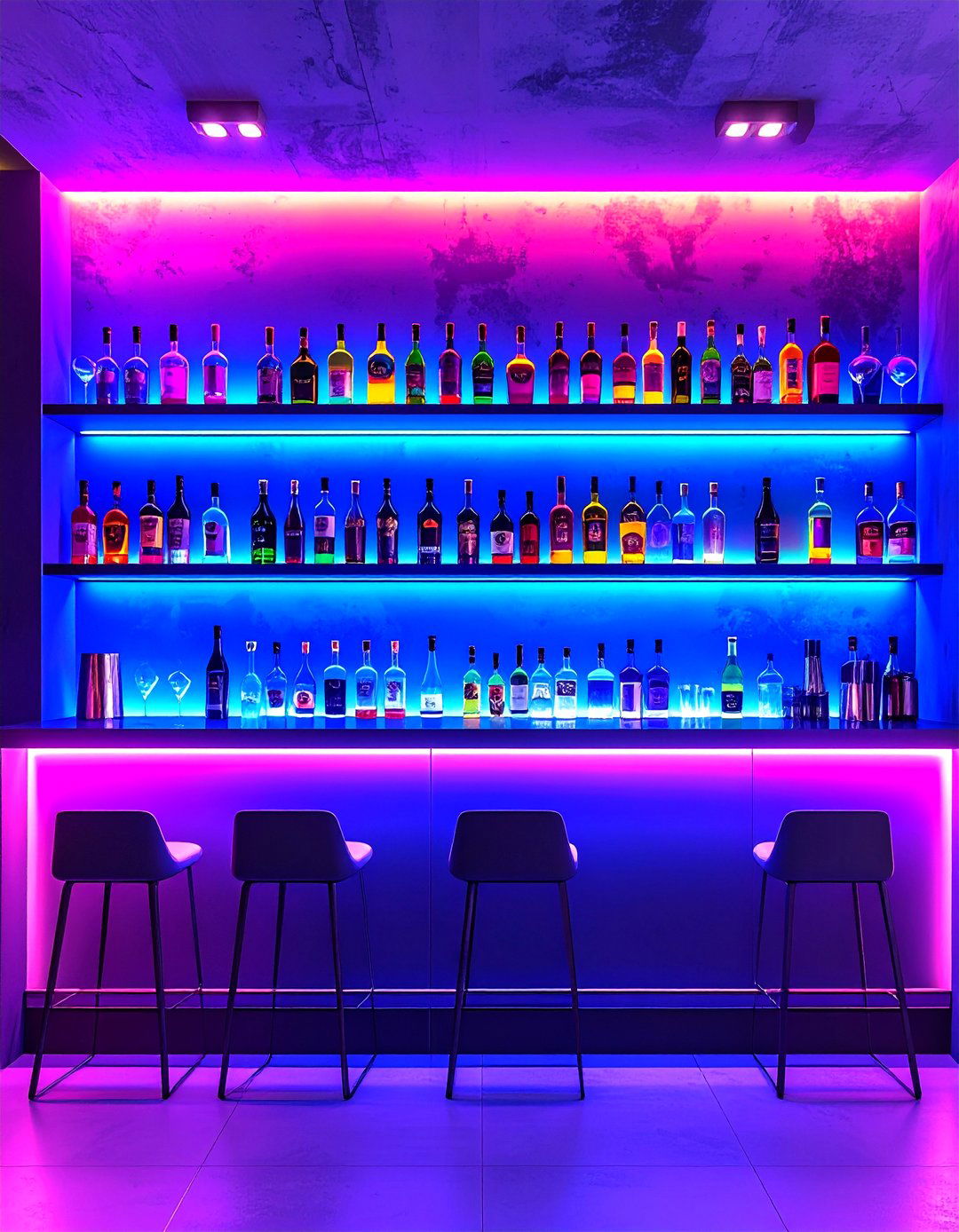 Floating Shelf Mini Bar Display - 20 Mini Bar Ideas