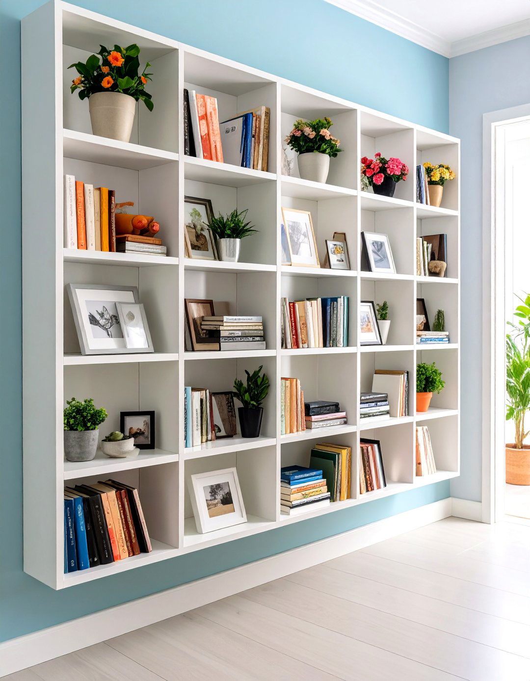 Floating Shelf Photo Display - 20 Photo Display Ideas