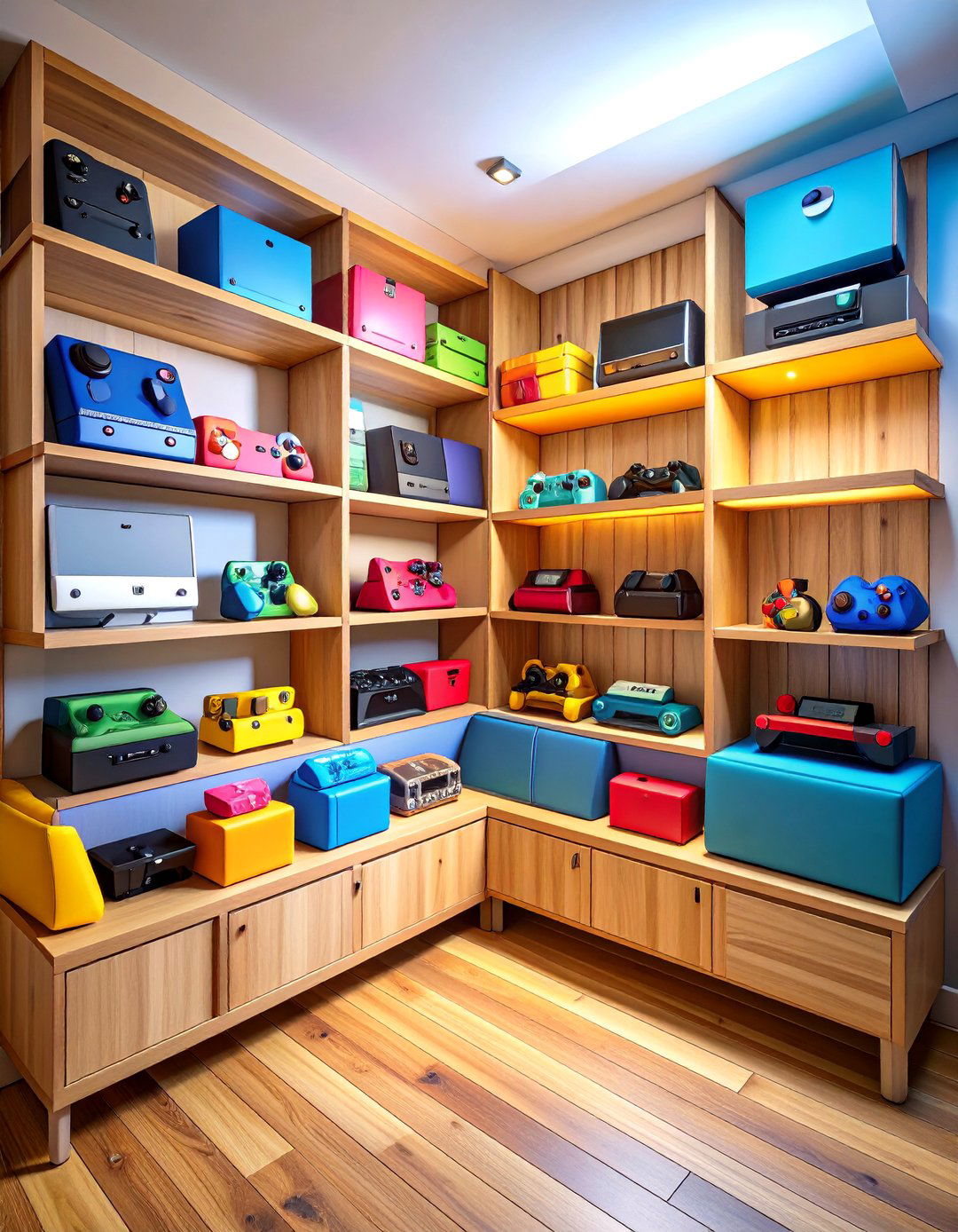Floating Shelves - 20 Small Game Room Ideas