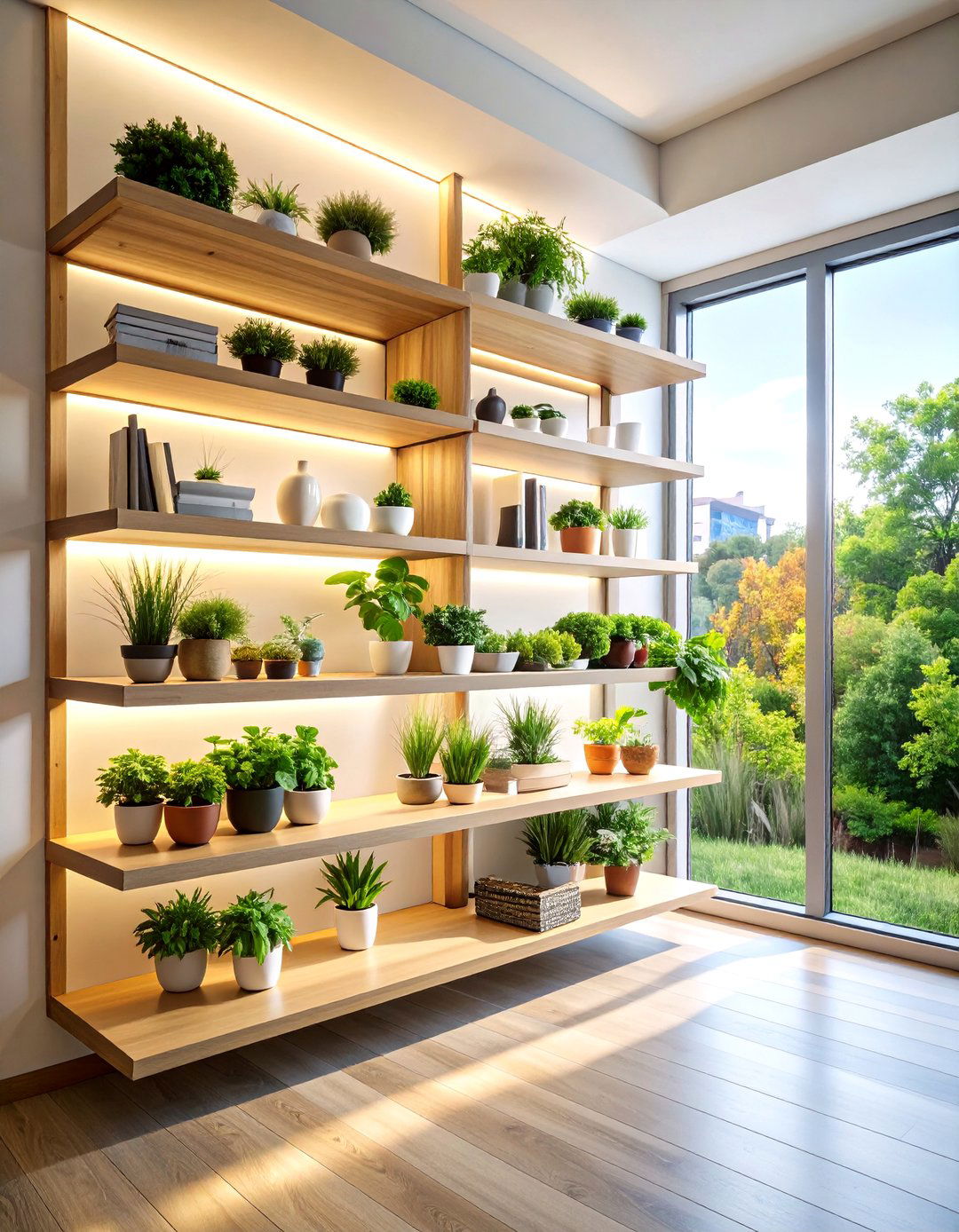 Floating Shelves Around Window Design - 20 Bookcases Around Window Design Ideas