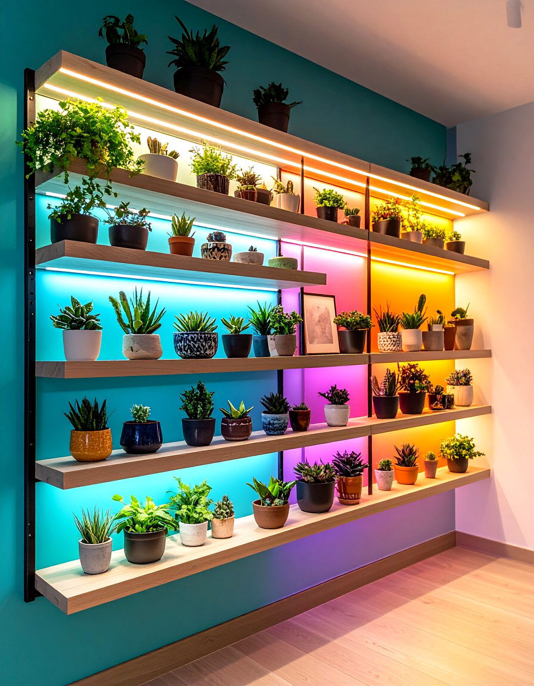 Floating Shelves Display - 20 Stair Landing Ideas