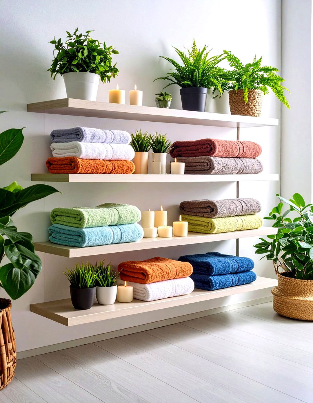 Floating Shelves Showcase - 20 Towel Display Ideas