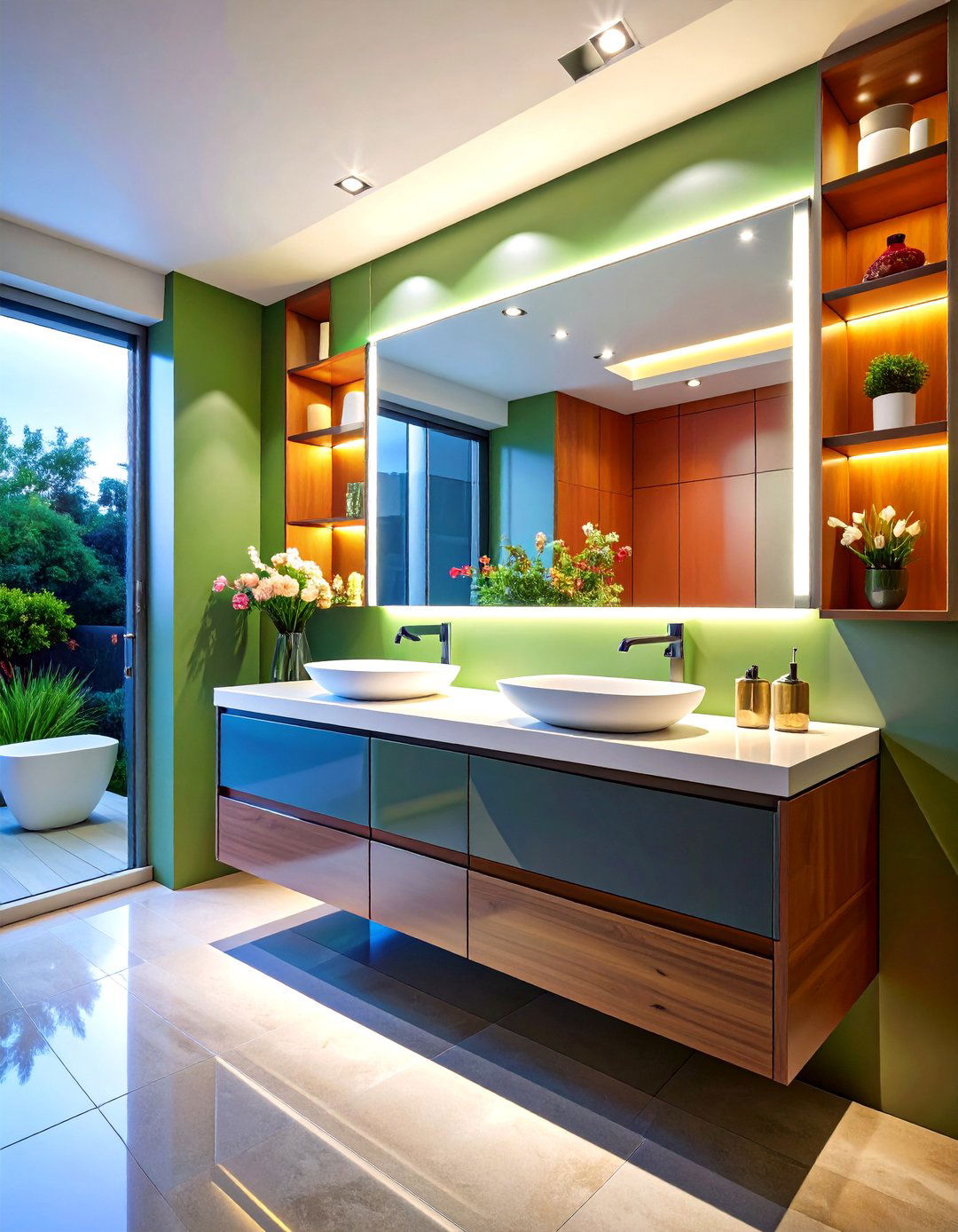 Floating Vanities Lighten an Ensuite Bathroom - 20 Ensuite Bathroom Ideas