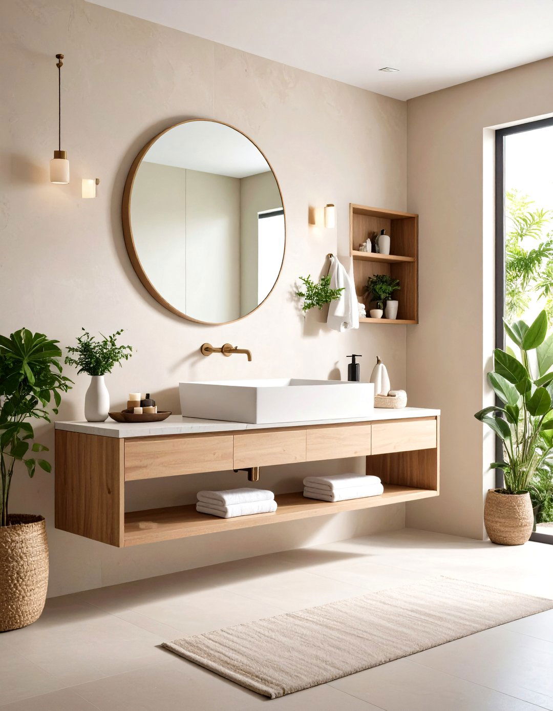 Floating Vanity for Lightness - 20 Downstairs Toilet Ideas