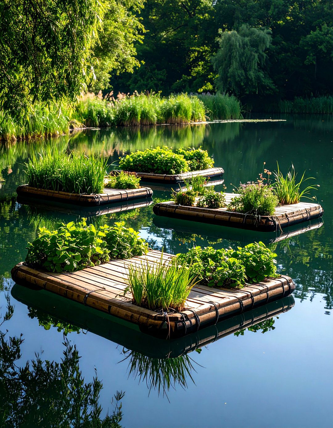 Floating Wetland Islands Clean Your Duck Pond - 20 Duck Pond Ideas