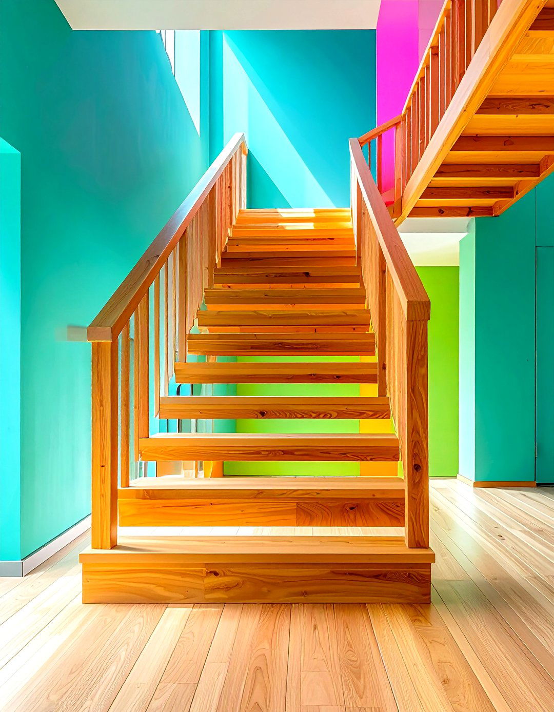 Floating Wood Stair Railing System - 20 Wood Stair Railing Ideas