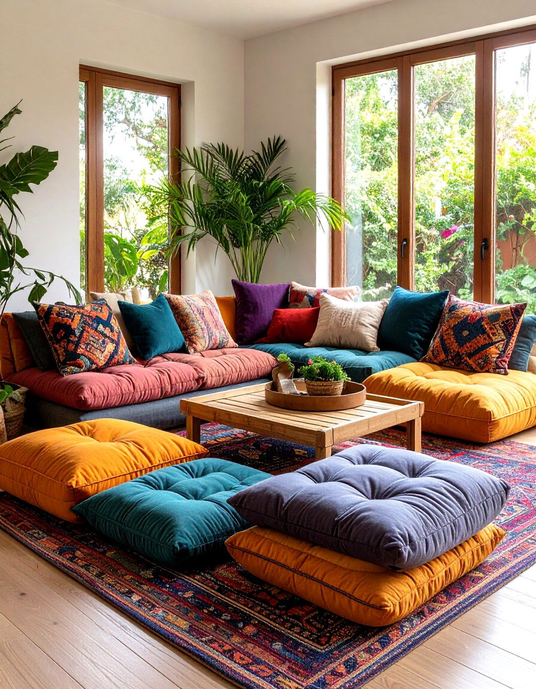 Floor Cushions and Poufs Craft a Boho Dorm Room Lounge - 20 Boho Dorm Room Ideas