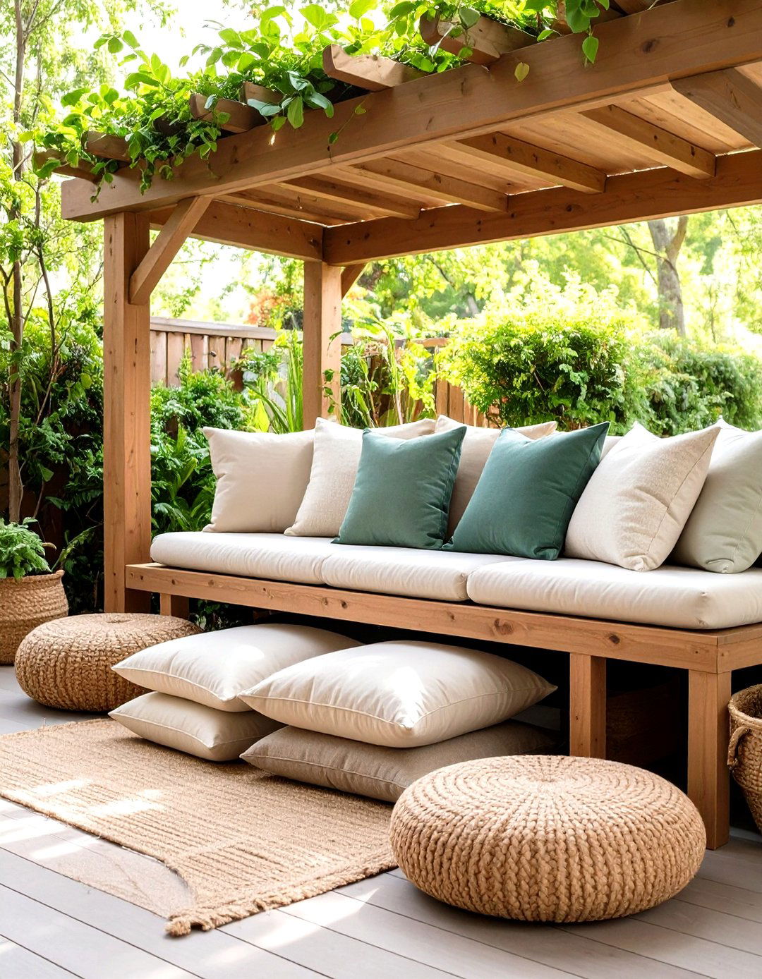 Floor Cushions and Poufs - 20 Small Patio Ideas