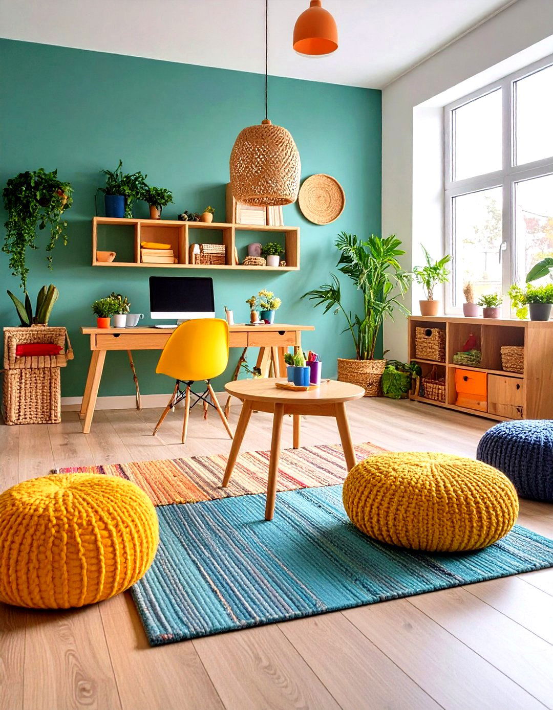 Floor Cushions for Flexible Seating in Your Bohemian Home Office - 20 Bohemian Home Office Ideas