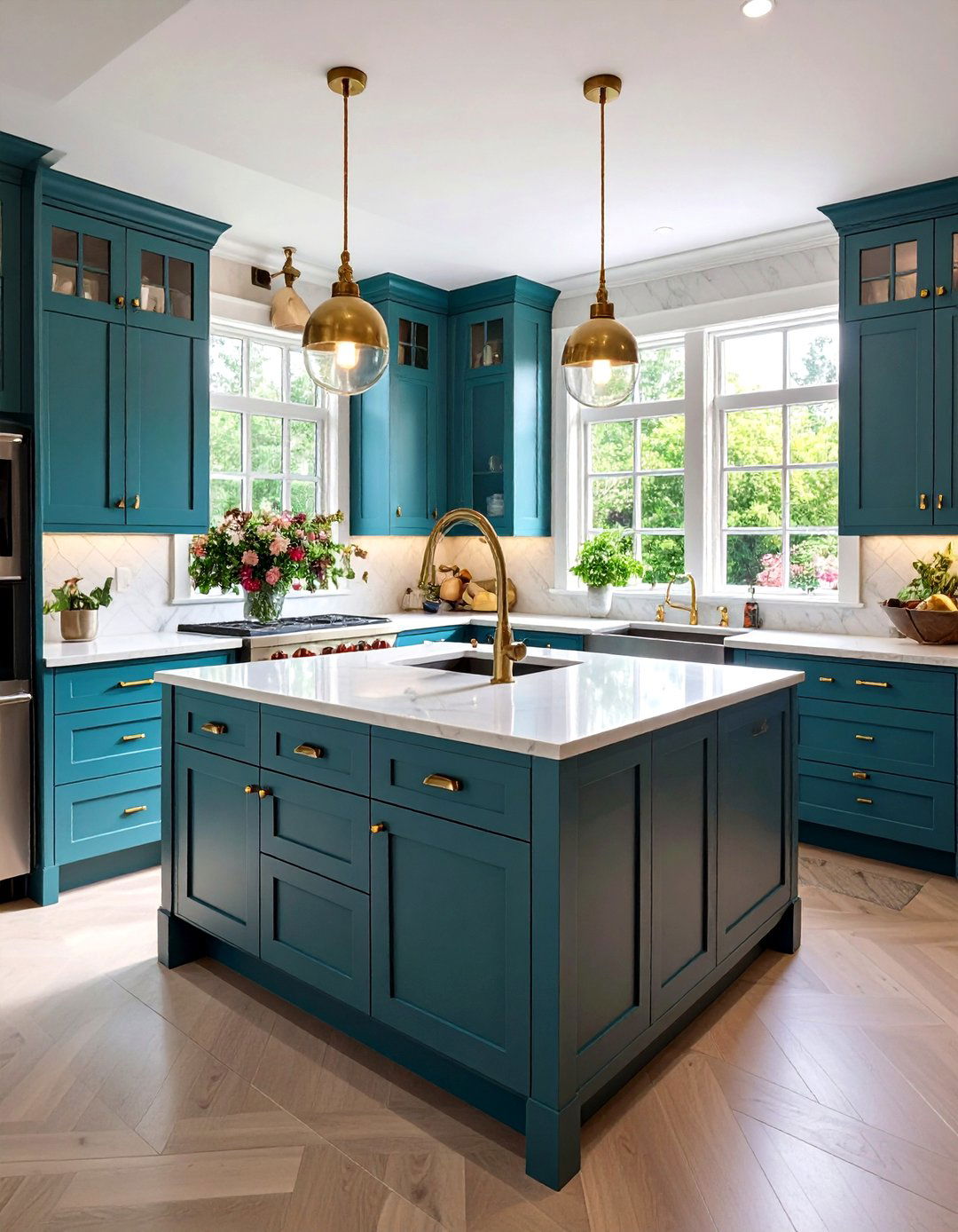 Floor Model Appliances and Statement Faucet - 20 Small Galley Kitchen Ideas on a Budget