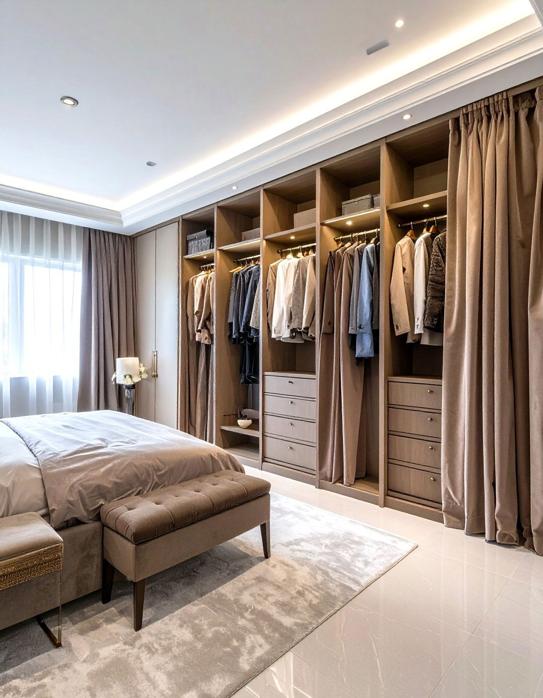 Floor to Ceiling Closet Curtain Drama - 20 closet curtain ideas