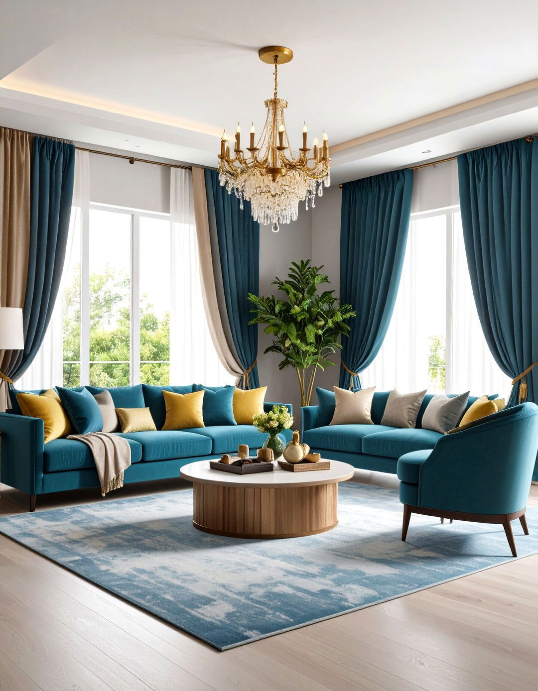 Floor to Ceiling Curtain Feature Wall - 20 Feature Wall Ideas