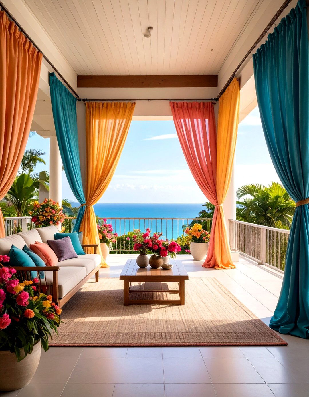 Floor to Ceiling Curtains - 20 Side Porch Ideas