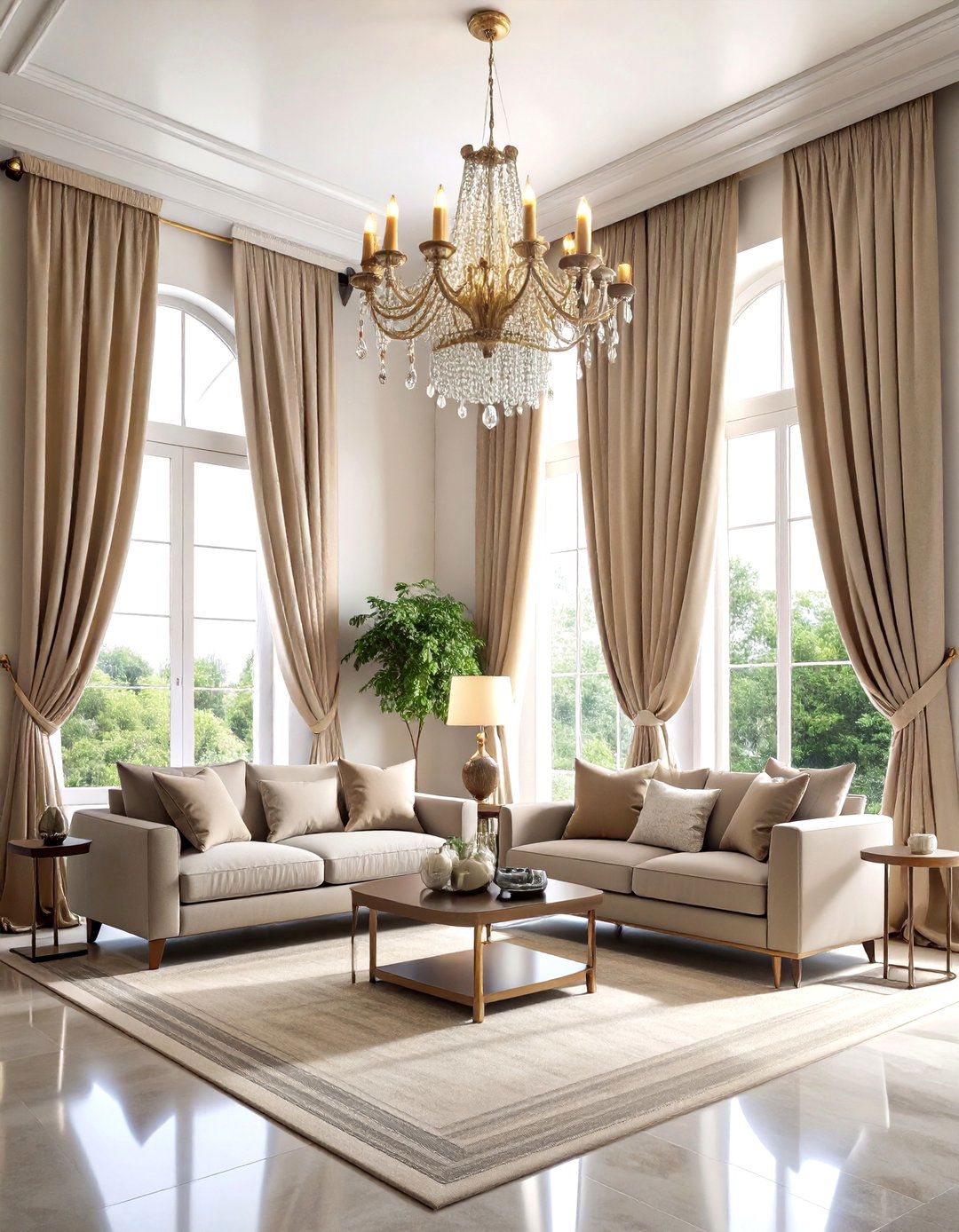 Floor to Ceiling Drapery Wall Decor Softens Height - 20 High Ceiling Tall Wall Decor Ideas