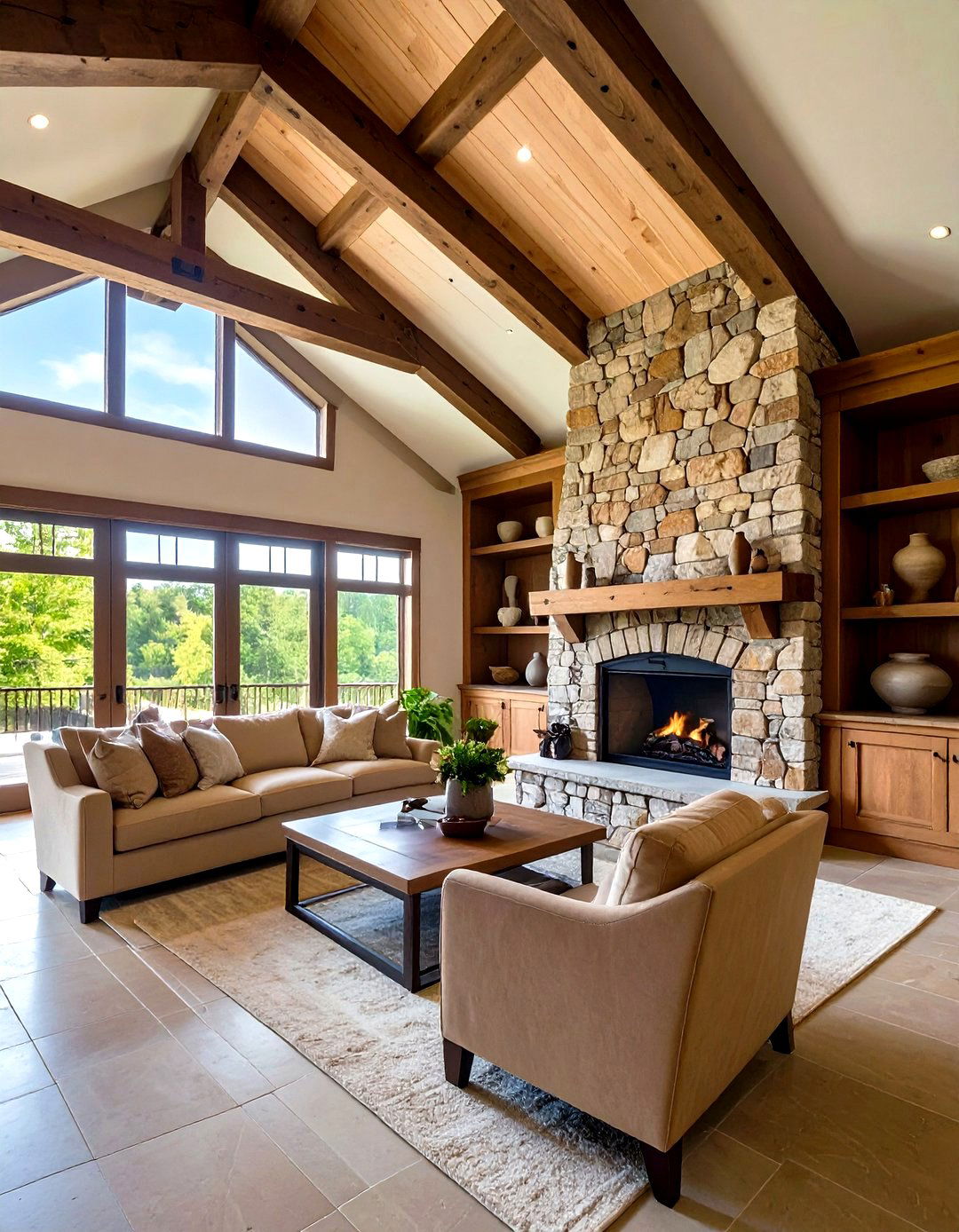 Floor to Ceiling Fieldstone Drama - 20 French Country Fireplace Ideas
