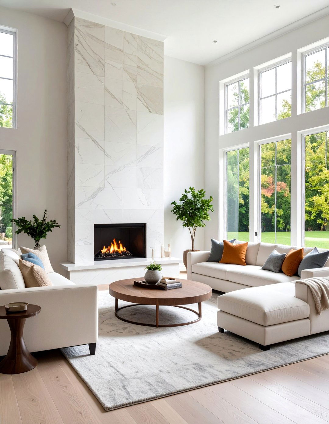 Floor to Ceiling Living Room Fireplace - 20 Living Room Fireplace Ideas
