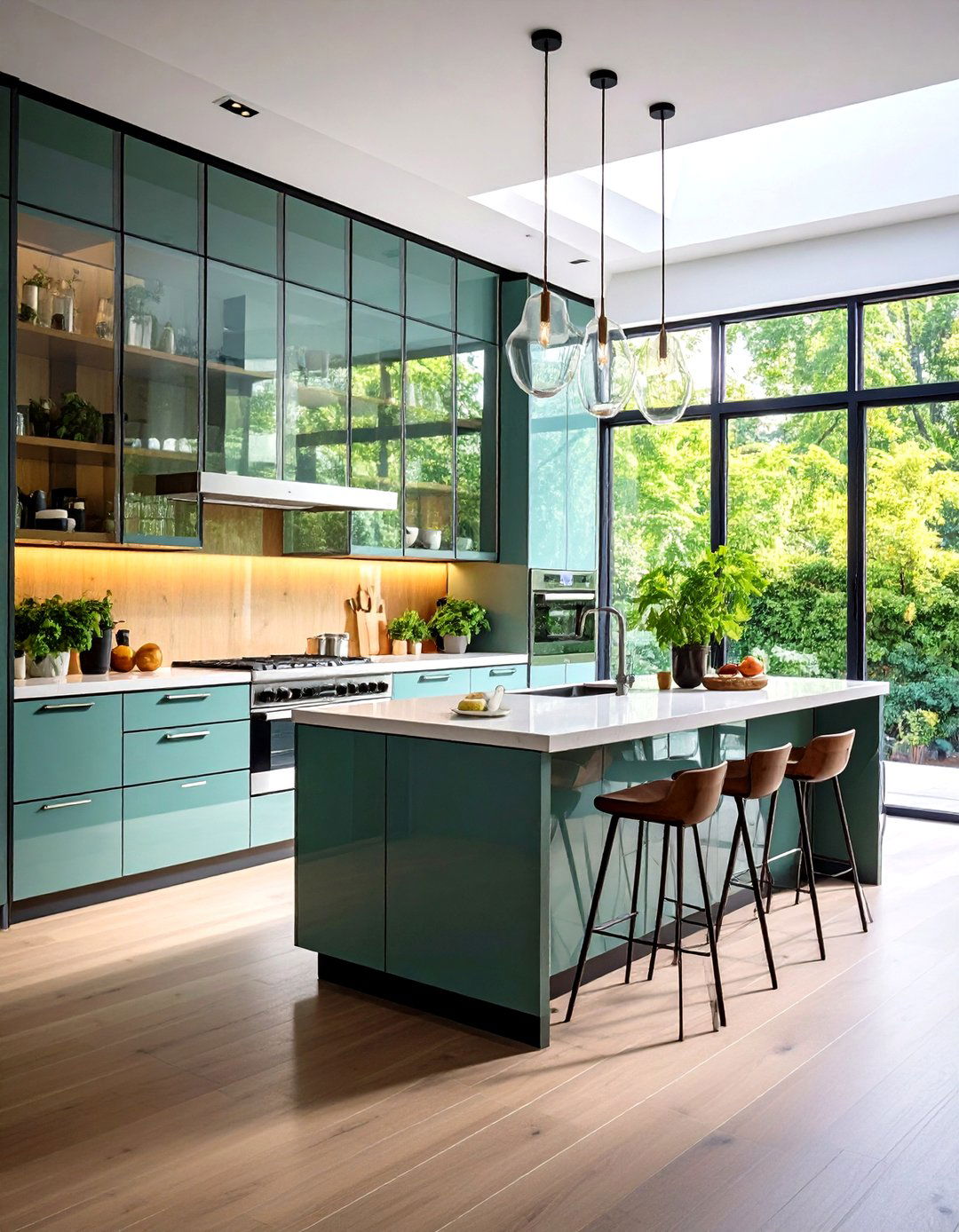 Floor to Ceiling Modern Style Glass Kitchen Cabinets - 20 Modern Style Glass Kitchen Cabinets