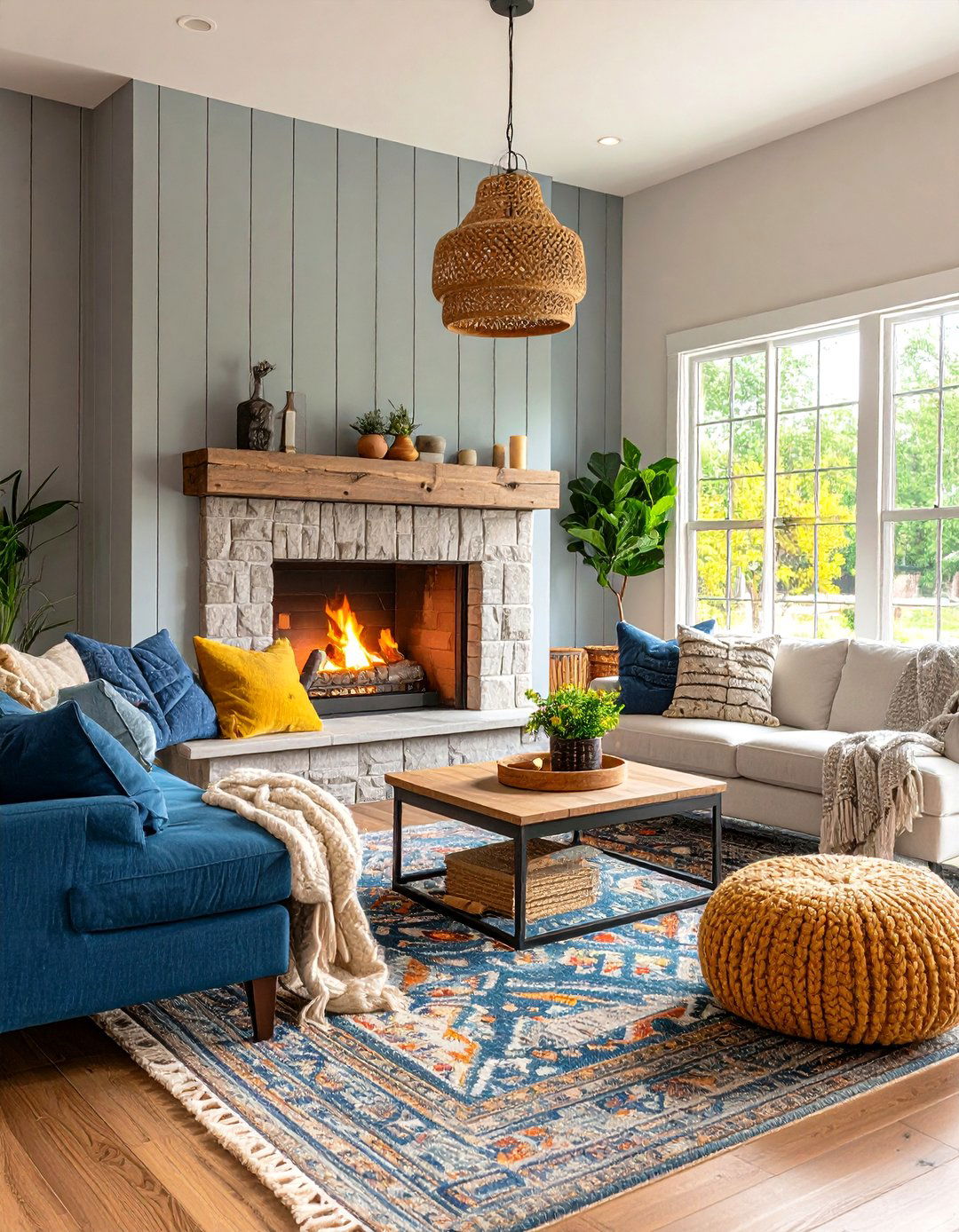 Floor to Ceiling Shiplap Feature - 20 Shiplap Fireplace Ideas