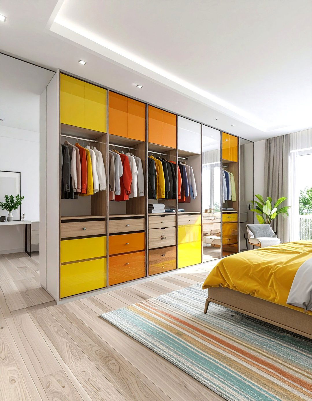 Floor to Ceiling Symmetry Suite - 20 Built-in Wardrobe Ideas Around a Bed