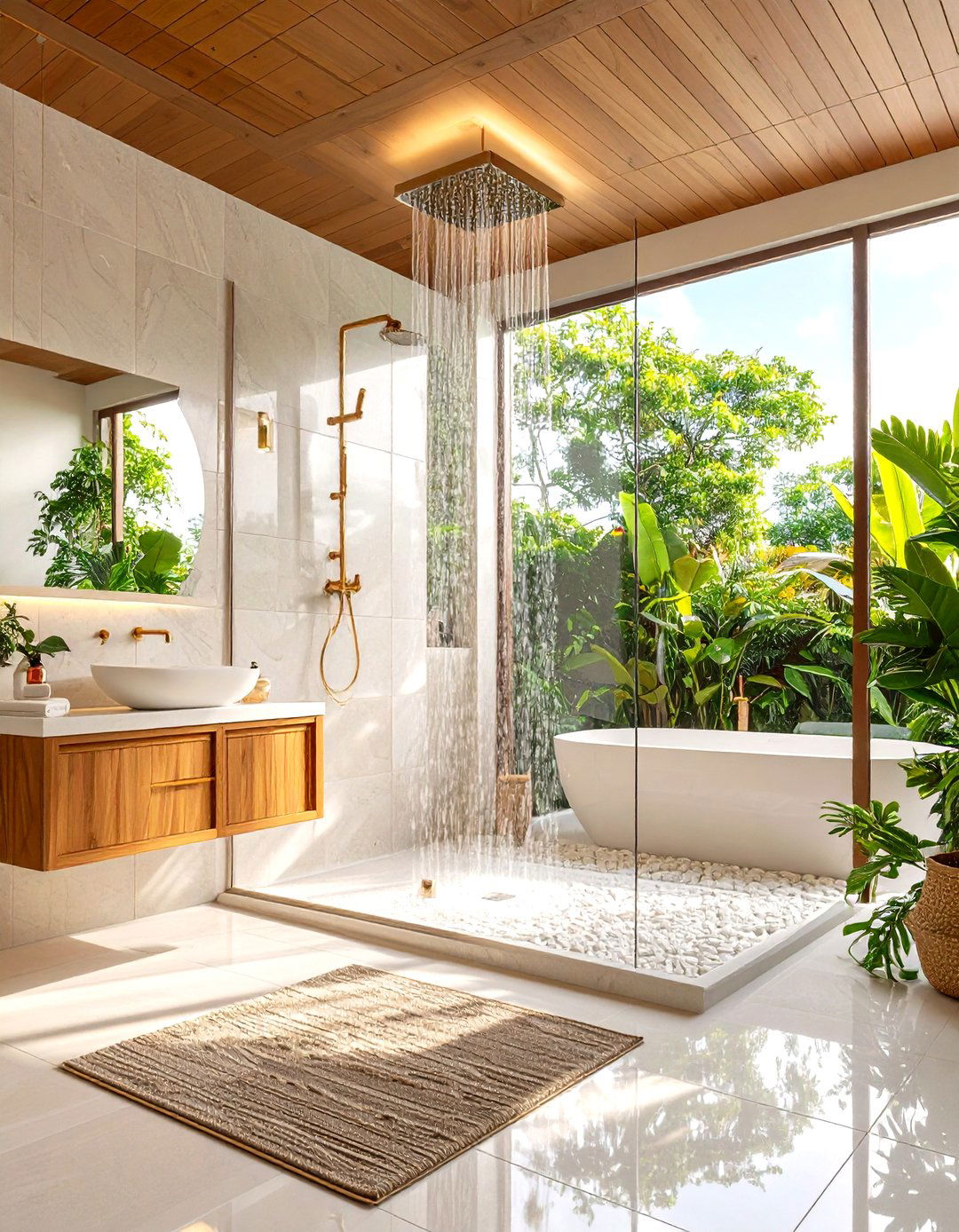 Floor to Ceiling Tile - 20 Walk-in Shower Tile Ideas