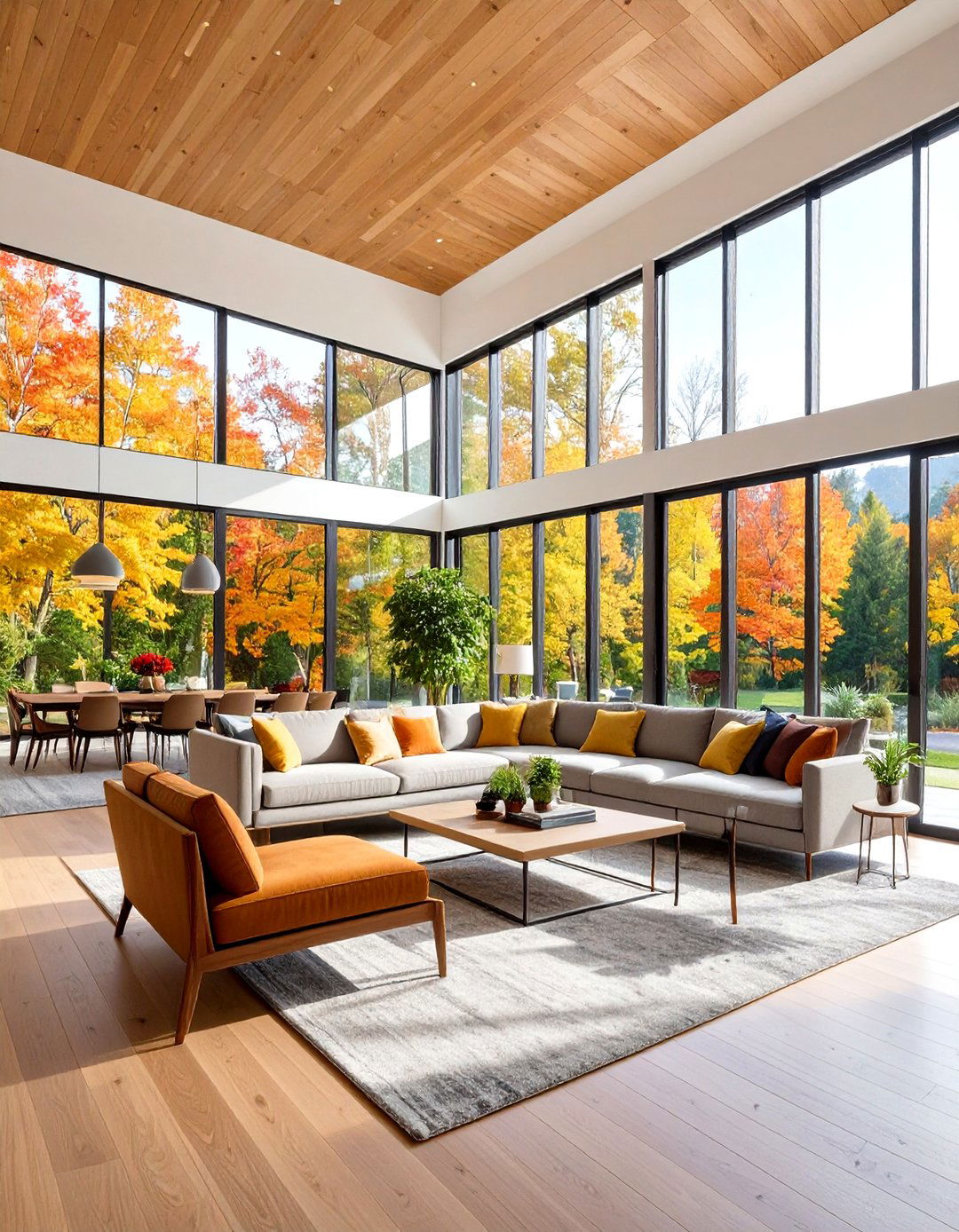 Floor to Ceiling Windows Open Concept Vaulted Ceiling Living Room - 20 Open Concept Vaulted Ceiling Living Room Ideas