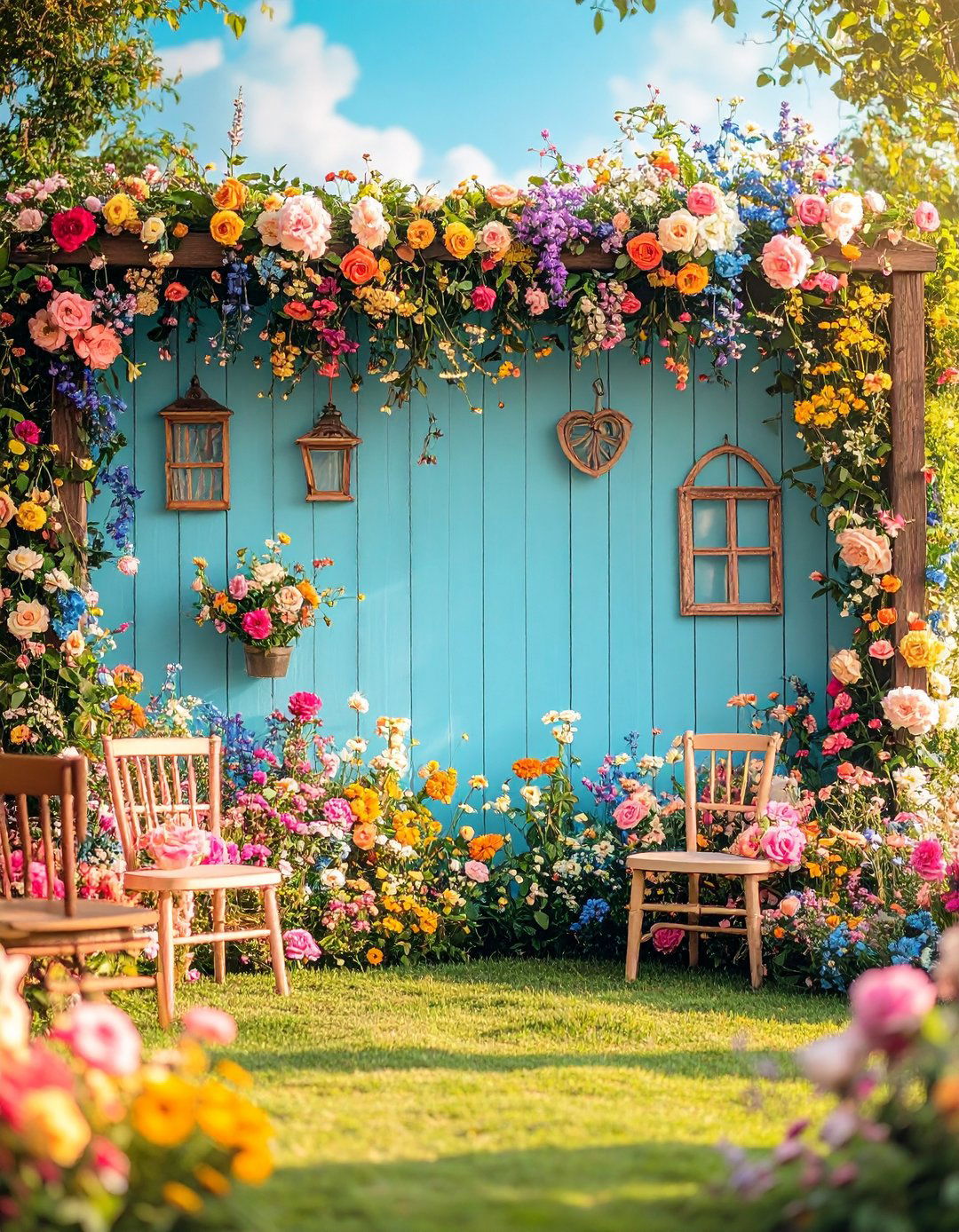 Floral Photo Booth Walls Perfect for Garden Wedding Pics - 20 Garden Wedding Ideas