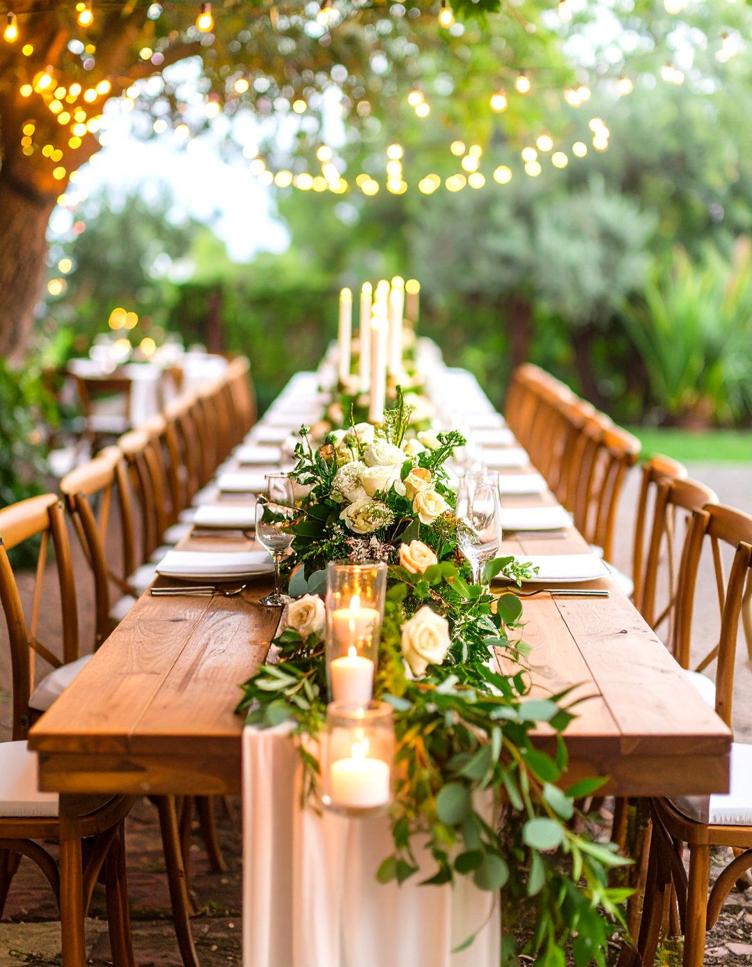 Floral Runner Wedding Centerpiece with Garden Abundance - 20 Wedding Centerpiece Ideas