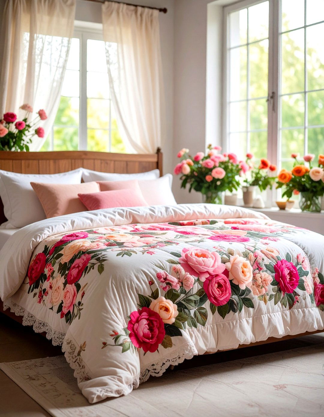 Floral Textiles - 20 Shabby Chic Bedroom Ideas