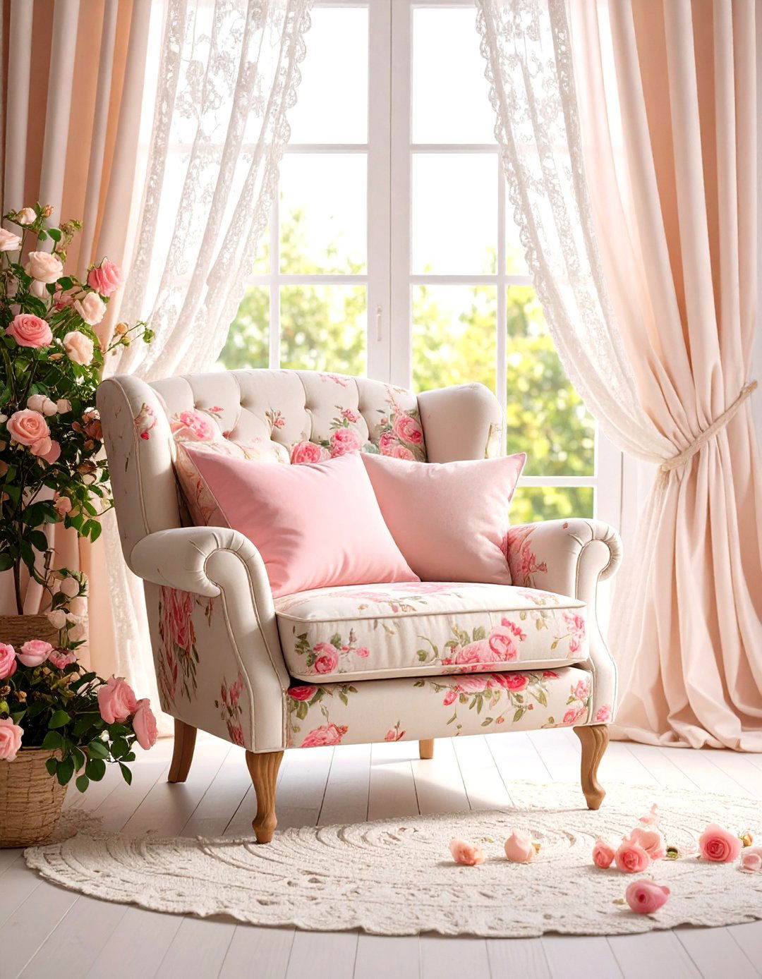 Floral Textiles - 20 Shabby-chic Style Living Room Ideas