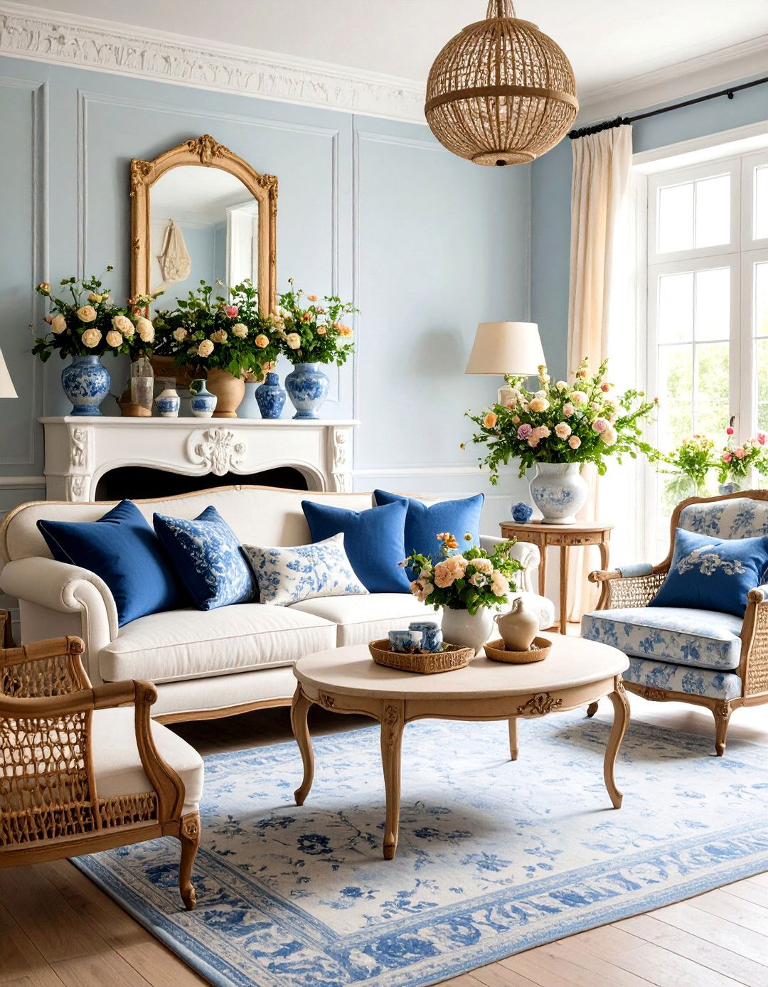 Floral Toile French Preppy Room - 20 Preppy Room Ideas