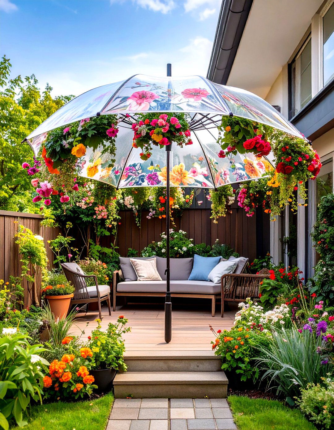 Floral Umbrella Decor - 20 Spring Front Door Decor Ideas
